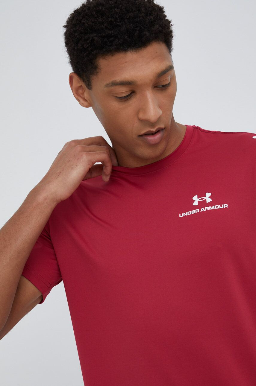 Under Armour edzős póló Rush Energy bordó sima - Pepit.hu