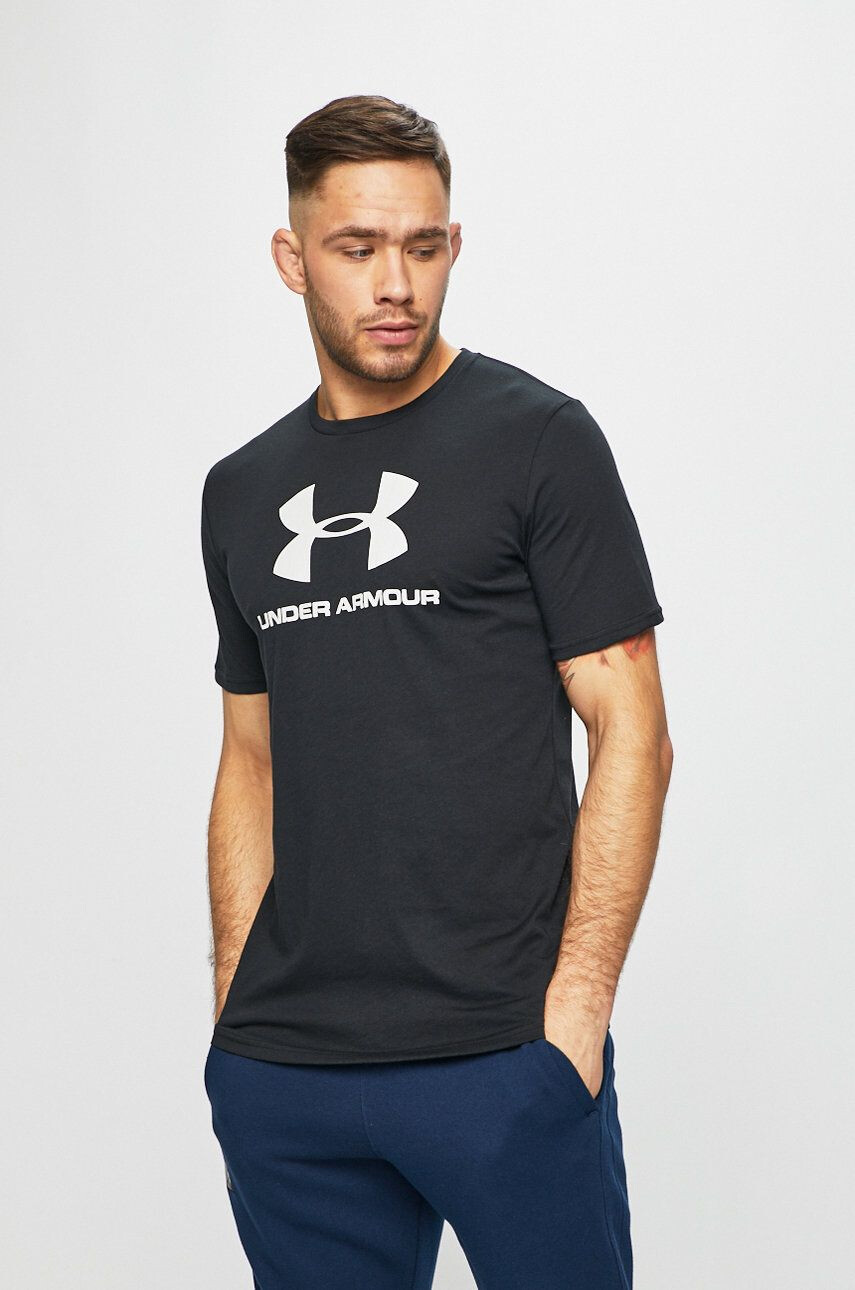 Under Armour t-shirt 1329590 fekete nyomott mintás - Pepit.hu