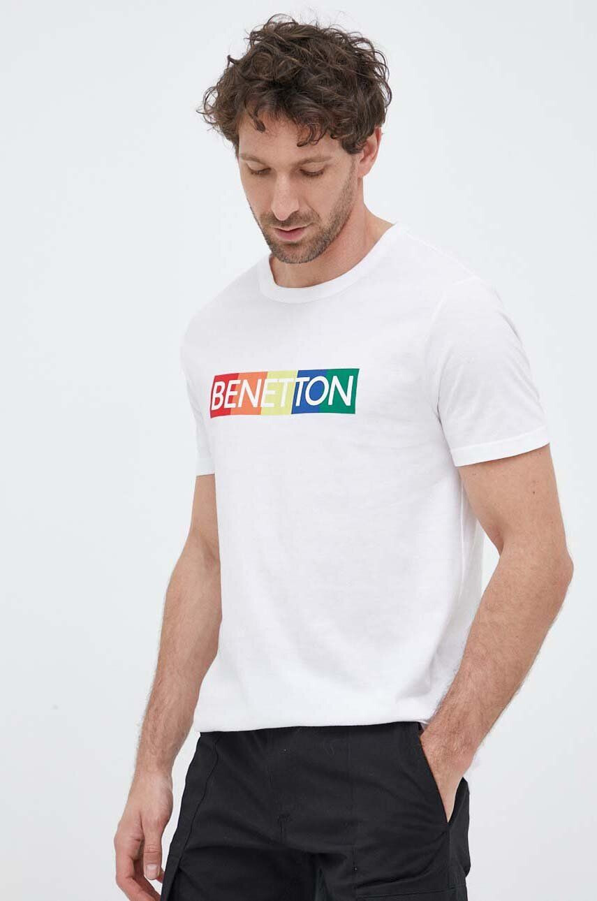 United Colors of Benetton pamut póló fehér nyomott mintás - Pepit.hu