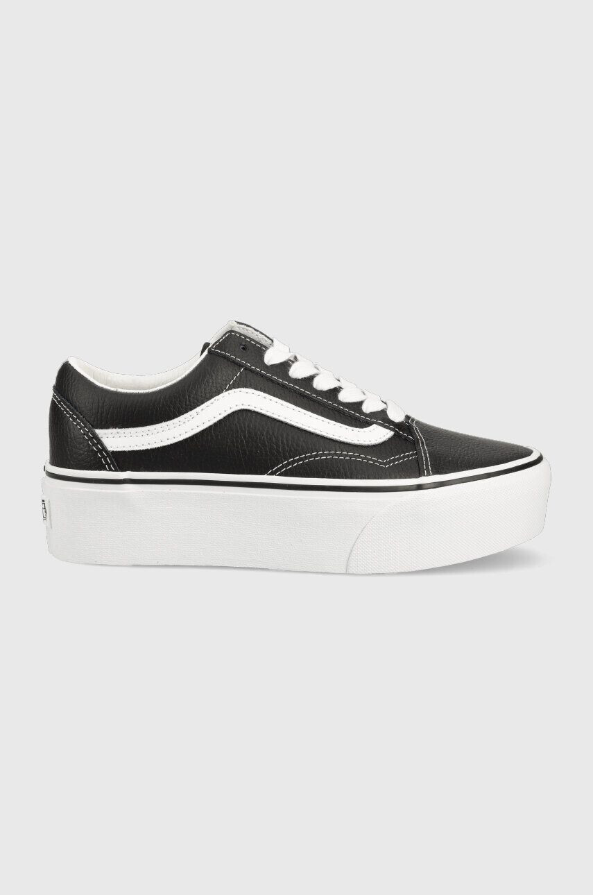 Vans bőr tornacipő Old Skool Stackform fekete női VN0A7Q5MBPB1 - Pepit.hu