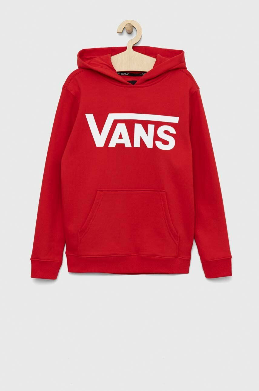 Vans gyerek melegítőfelső pamutból BY CLASSIC PO I TRUE RED/WHITE piros nyomott mintás kapucnis - Pepit.hu