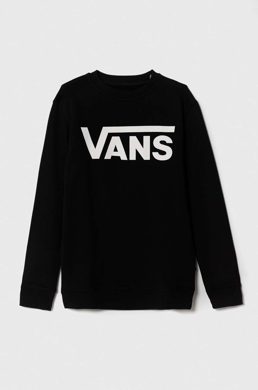 Vans gyerek melegítőfelső pamutból CLASSIC CREW fekete nyomott mintás - Pepit.hu