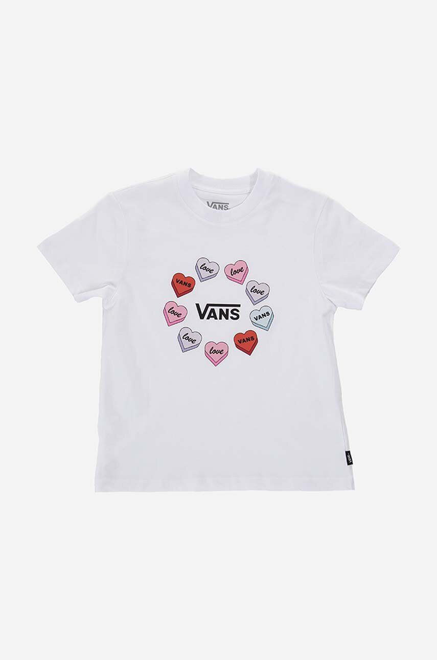 Vans gyerek pamut póló Candy Hearts fehér nyomott mintás - Pepit.hu