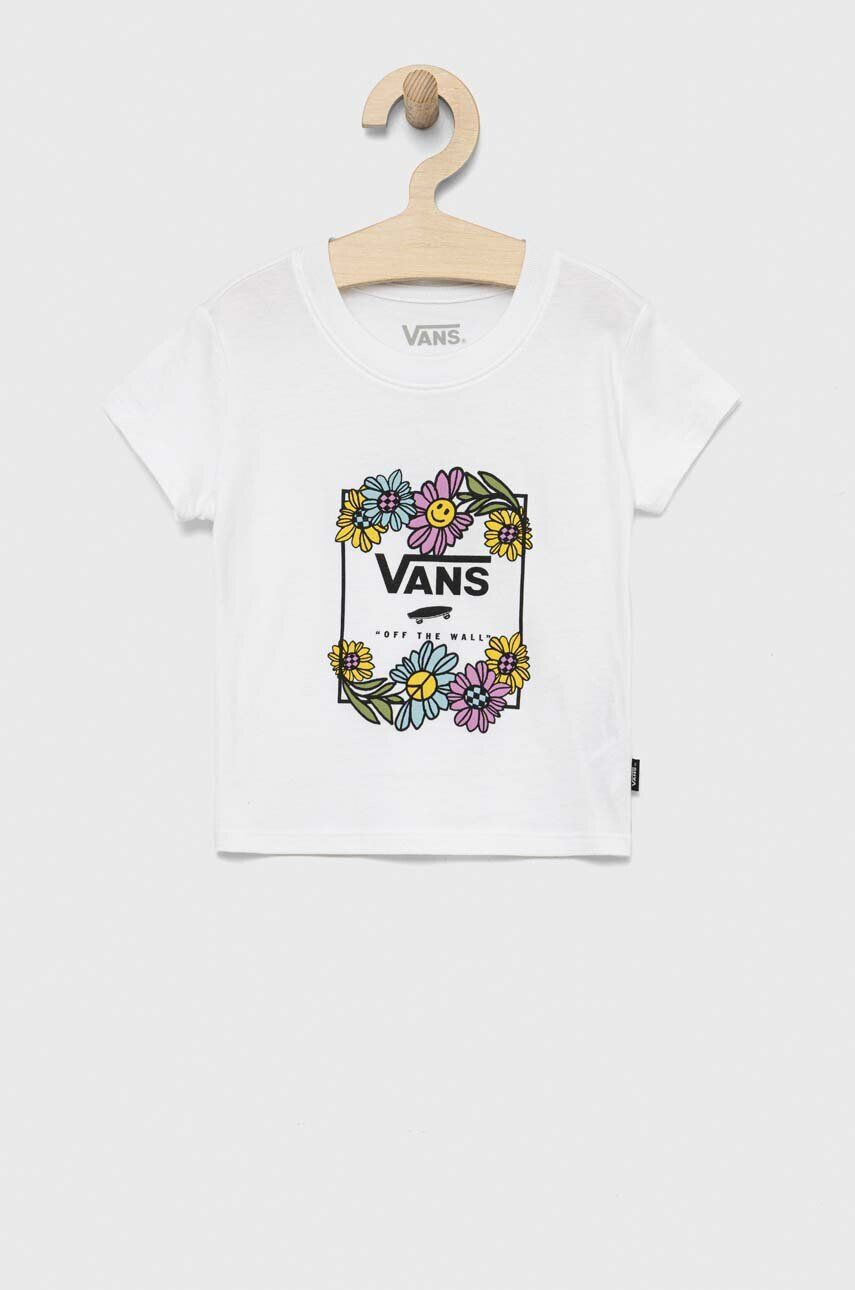 Vans gyerek pamut póló ELEVATED BOX FLOWERS White fehér - Pepit.hu