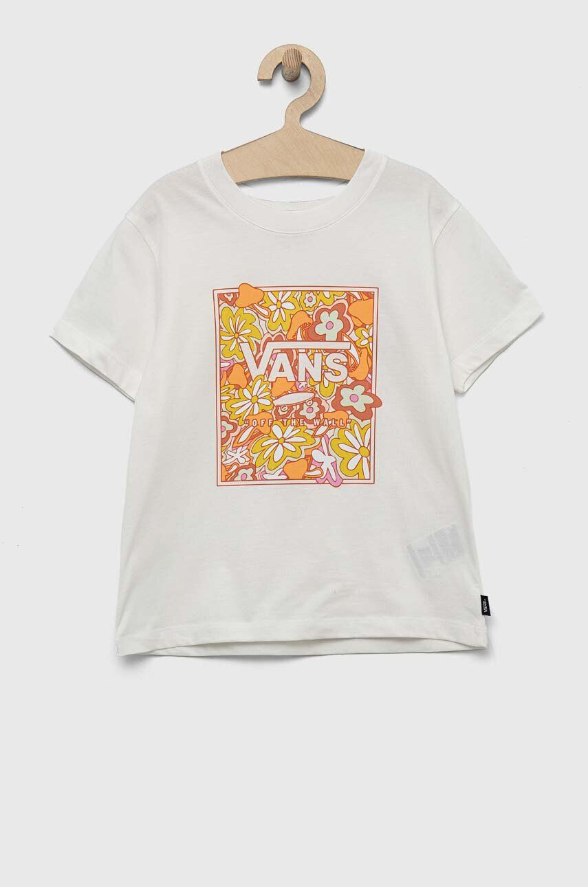 Vans gyerek pamut póló PSYCHEDELIC FLORAL BOX marshmallow fehér - Pepit.hu