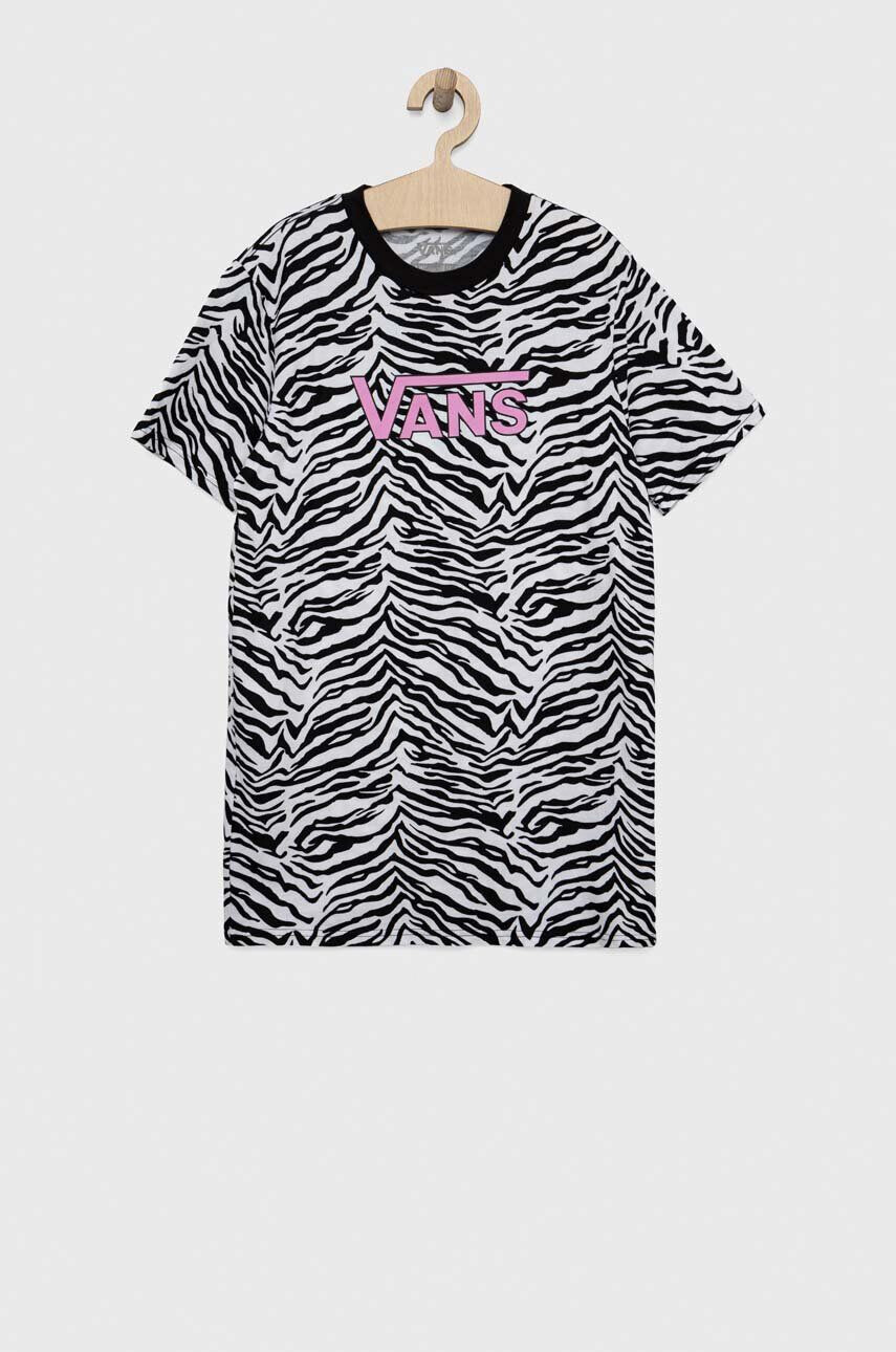 Vans gyerek pamutruha ZEBRA DAZE RELAXED TEE White fekete mini egyenes - Pepit.hu