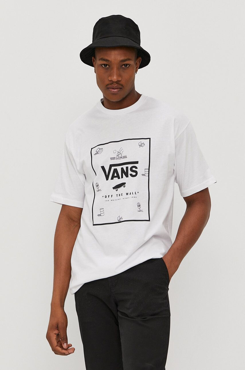 Vans t-shirt fehér nyomott mintás - Pepit.hu