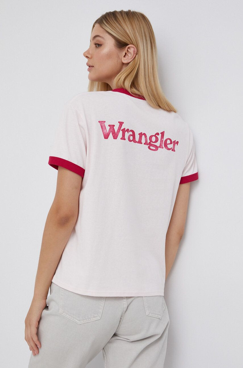 Wrangler pamut póló rózsaszín - Pepit.hu