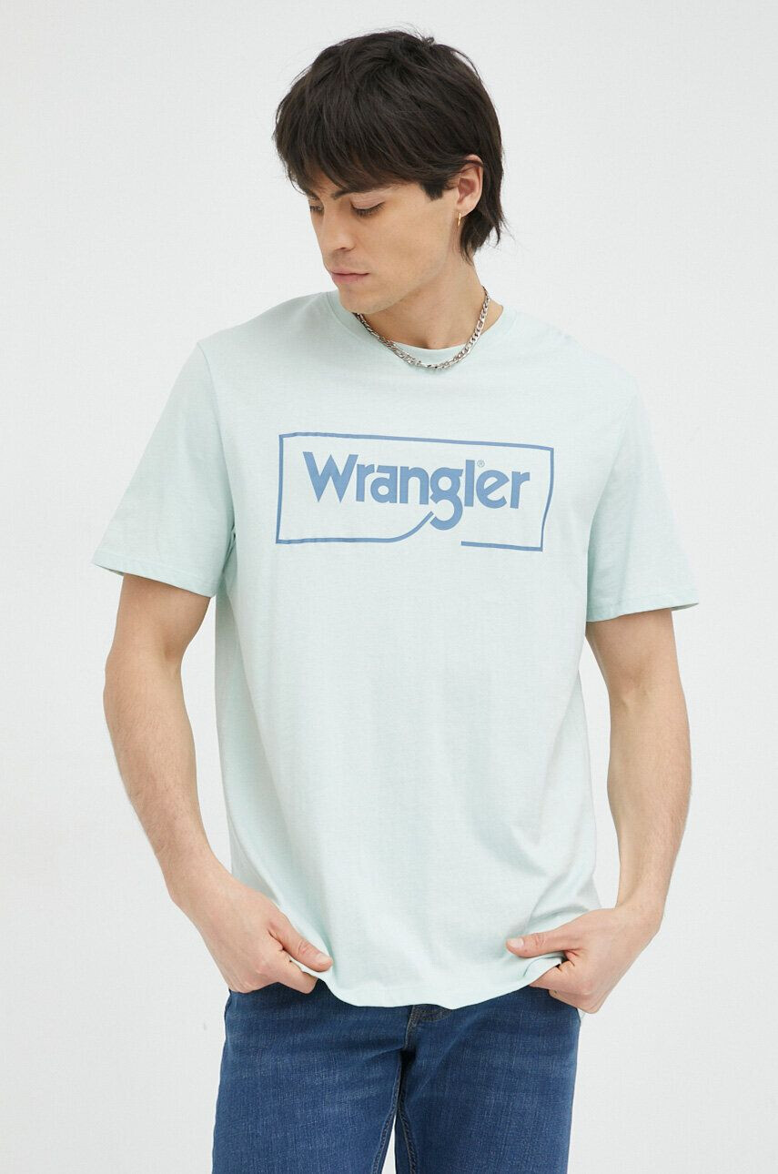 Wrangler pamut póló zöld nyomott mintás - Pepit.hu