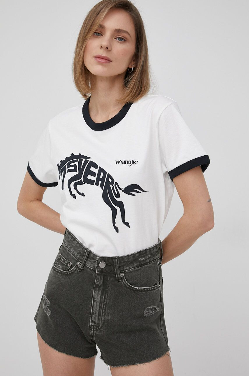 Wrangler pamut póló fehér - Pepit.hu