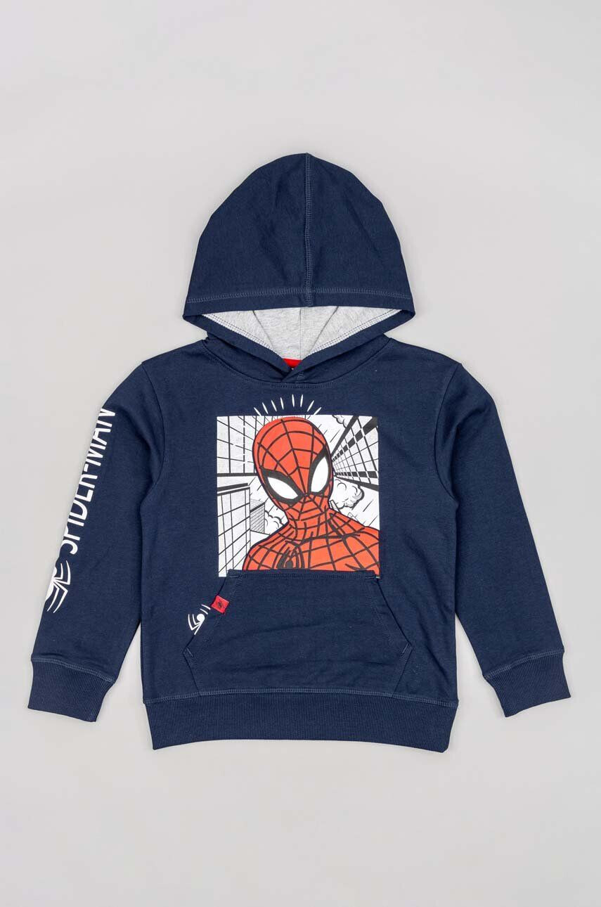 Zippy gyerek melegítőfelső pamutból x Spiderman sötétkék nyomott mintás kapucnis - Pepit.hu