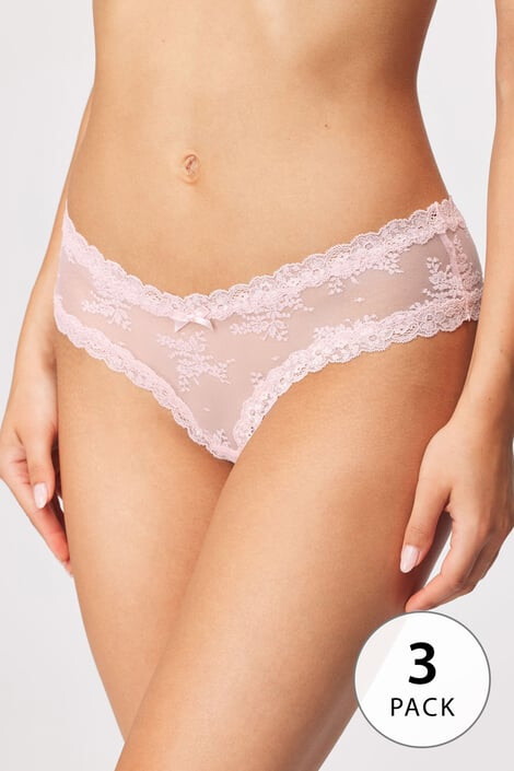 Hunkemöller 3 PACK Floral Mesh brazil bugyi - Pepit.hu