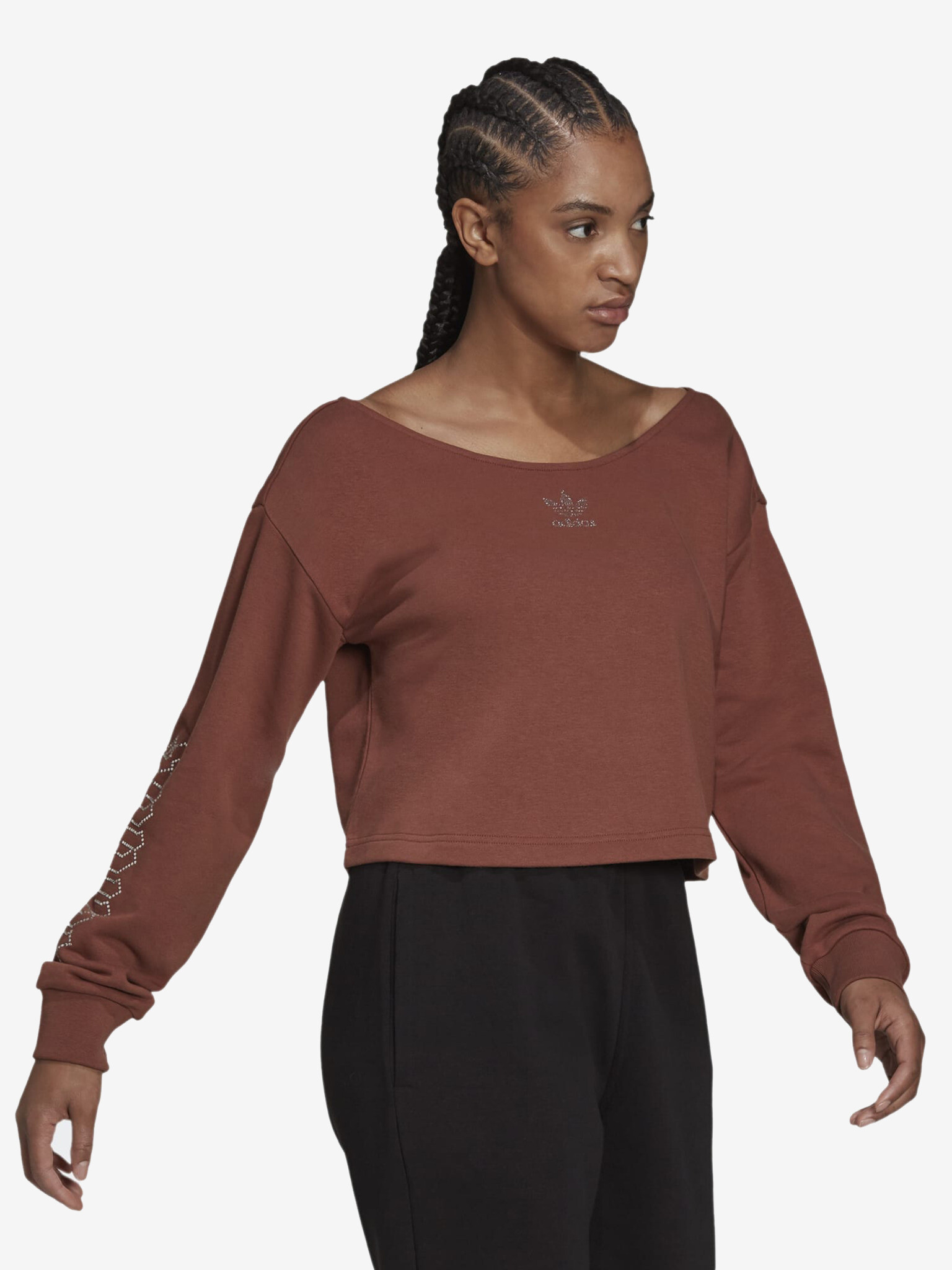 adidas Originals Slouchy Crop top Barna - Pepit.hu