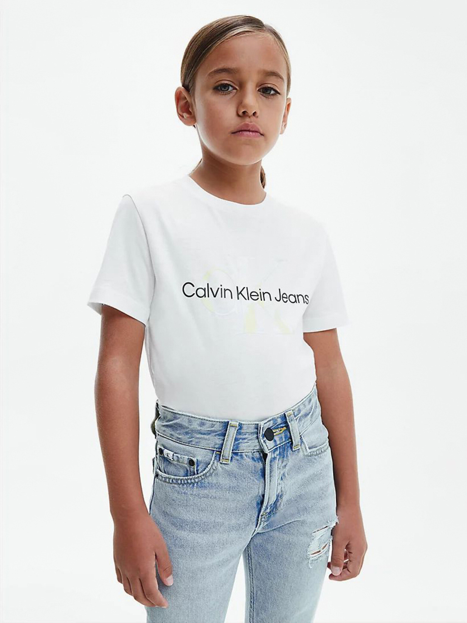 Calvin Klein Jeans Gyerek Póló Fehér - Pepit.hu