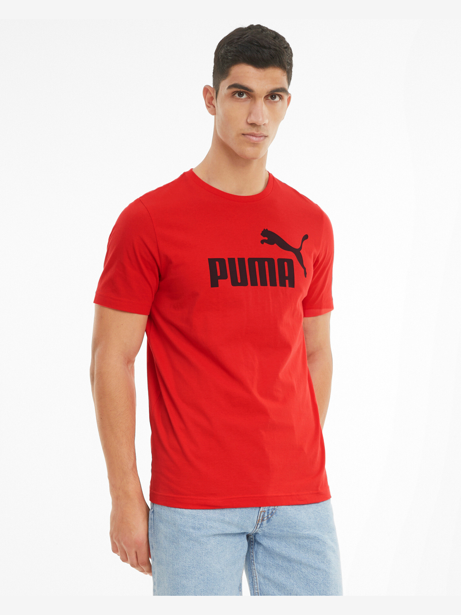 Puma Essentials Logo Póló Piros - Pepit.hu