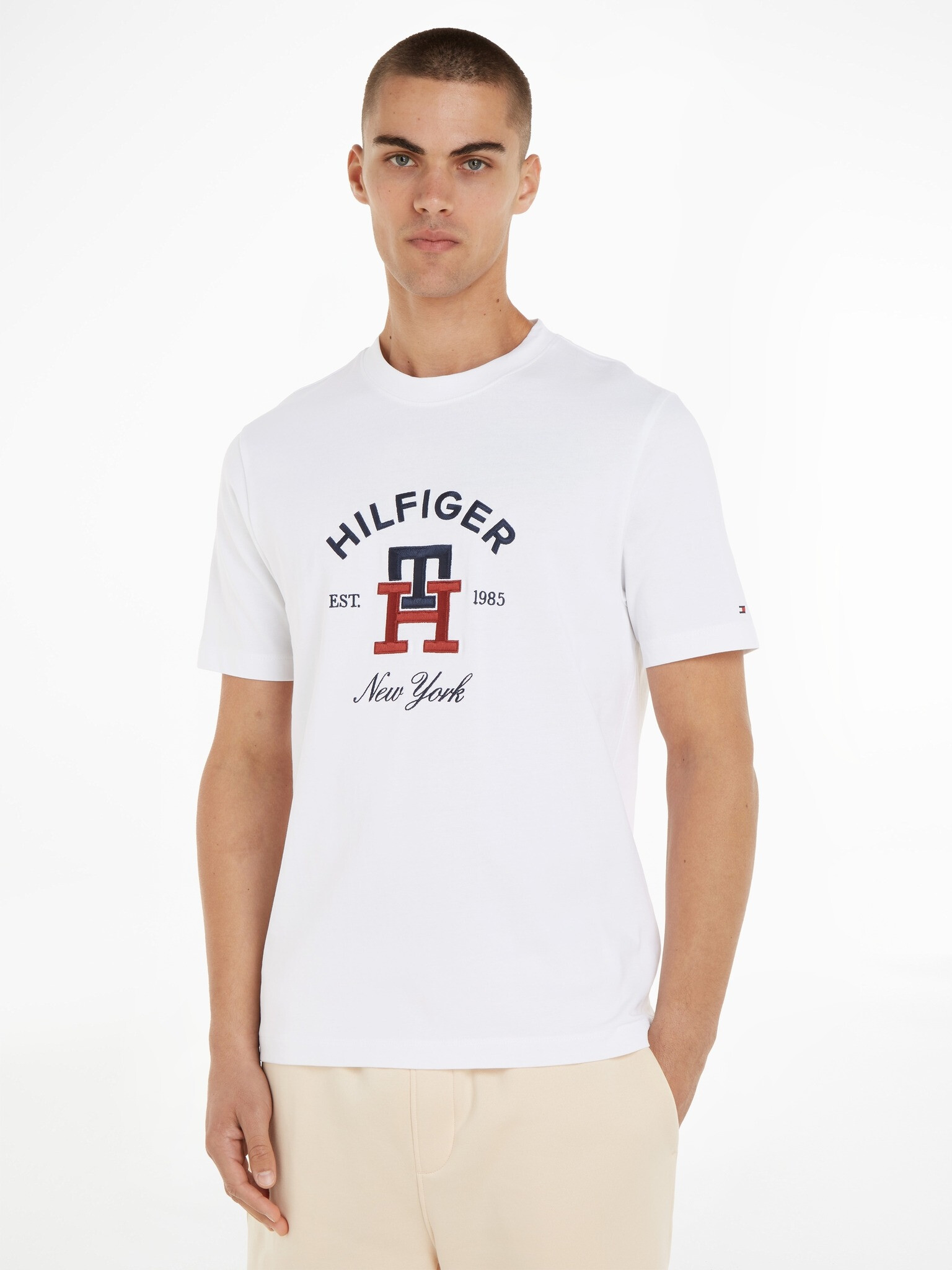 Tommy Hilfiger Curved Monogram Póló Fehér - Pepit.hu