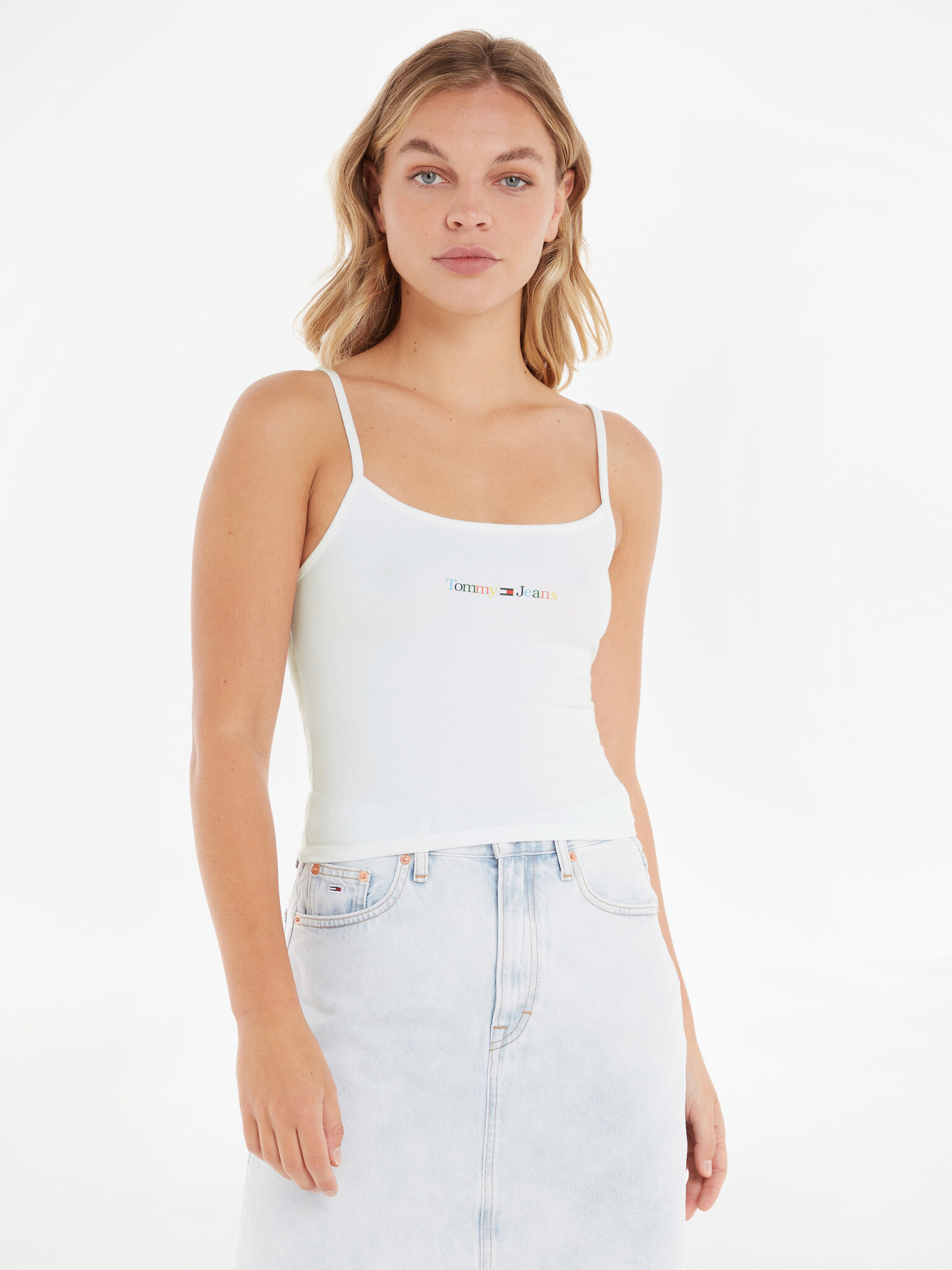 Tommy Jeans Linear Strap Top Trikó Fehér - Pepit.hu