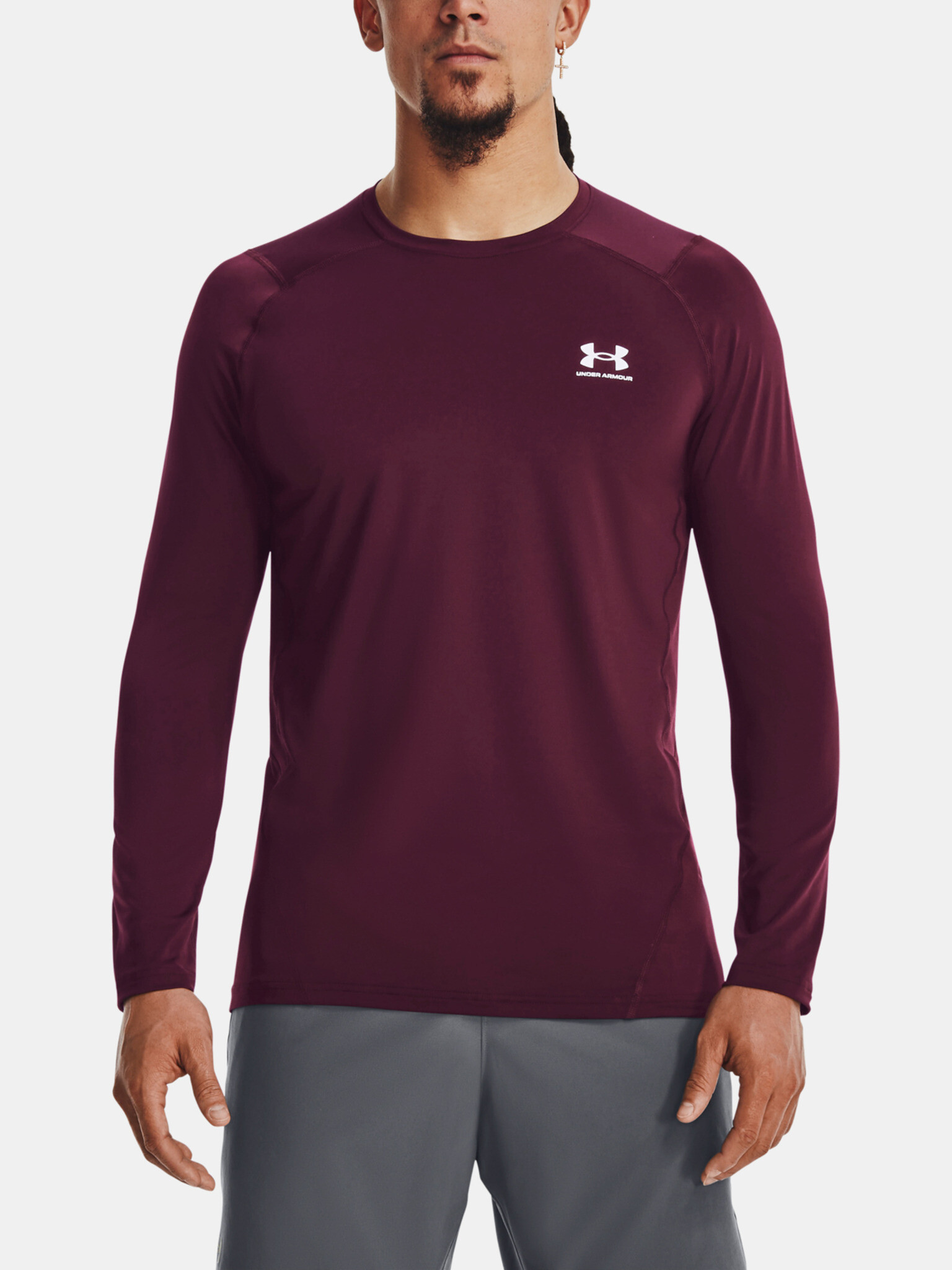 Under Armour UA HG Armour Fitted LS Póló Piros - Pepit.hu