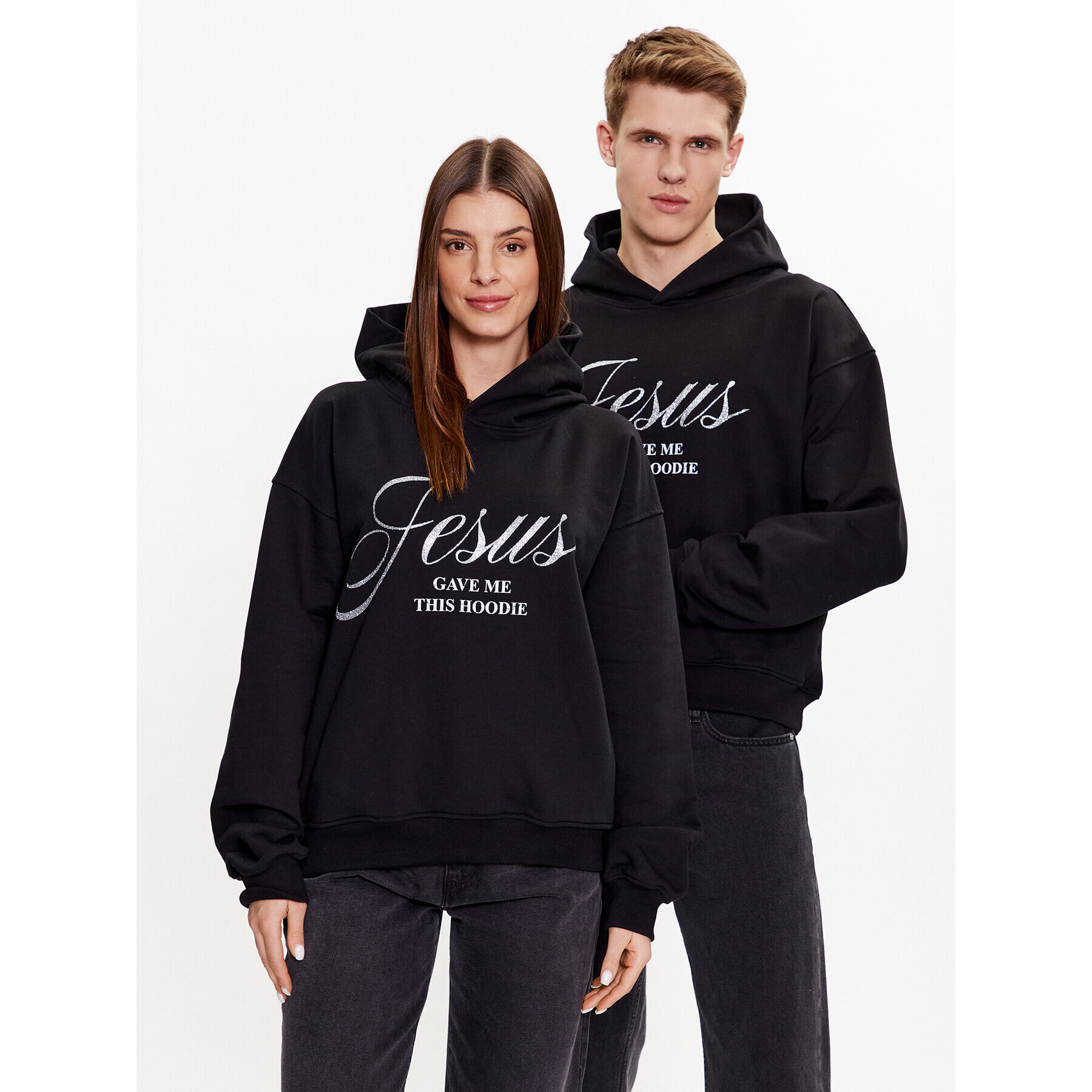 2005 Pulóver Unisex Jesus Fekete Regular Fit - Pepit.hu