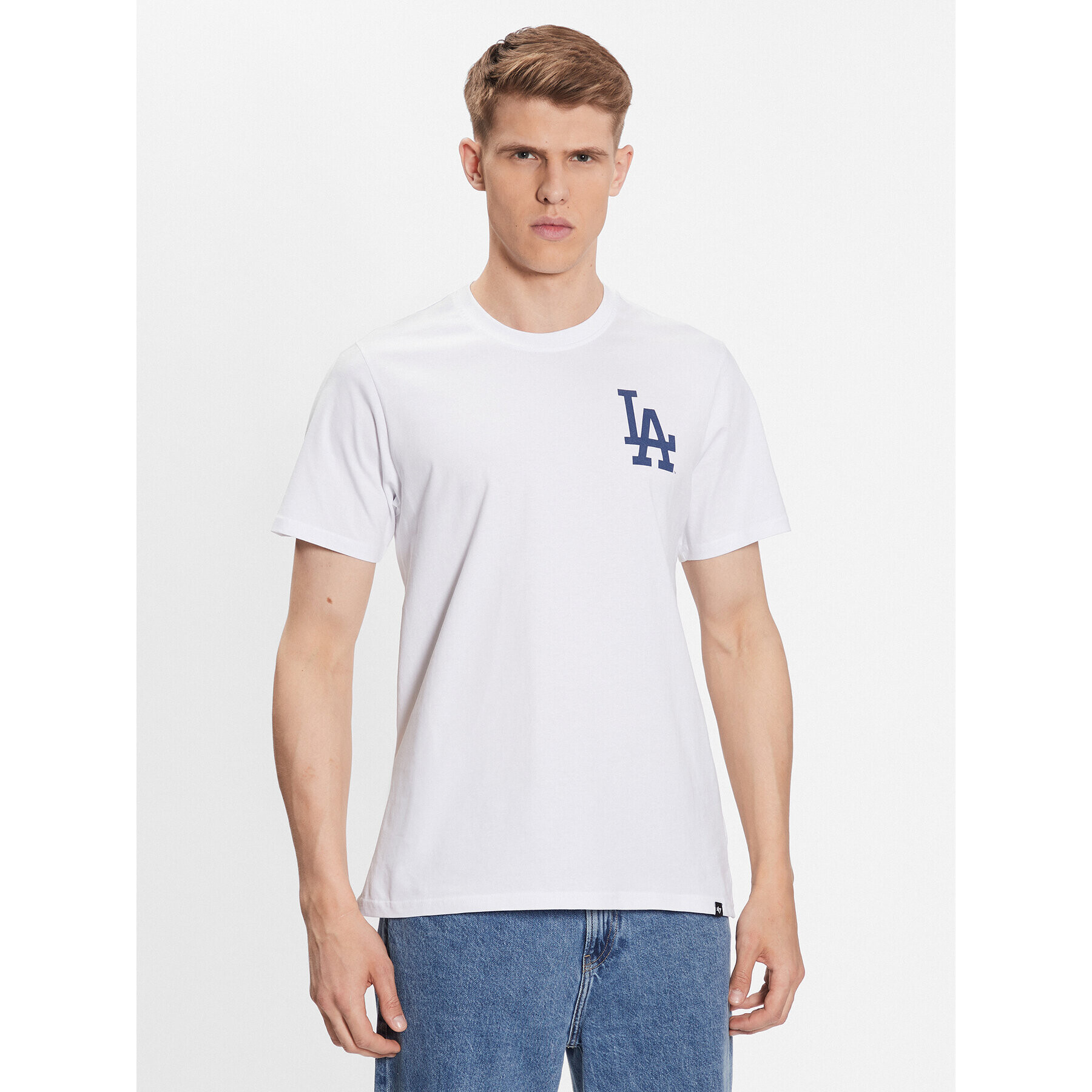 47 Brand Póló Los Angeles Dodgers World Series Backer '47 Echo Tee Fehér Regular Fit - Pepit.hu