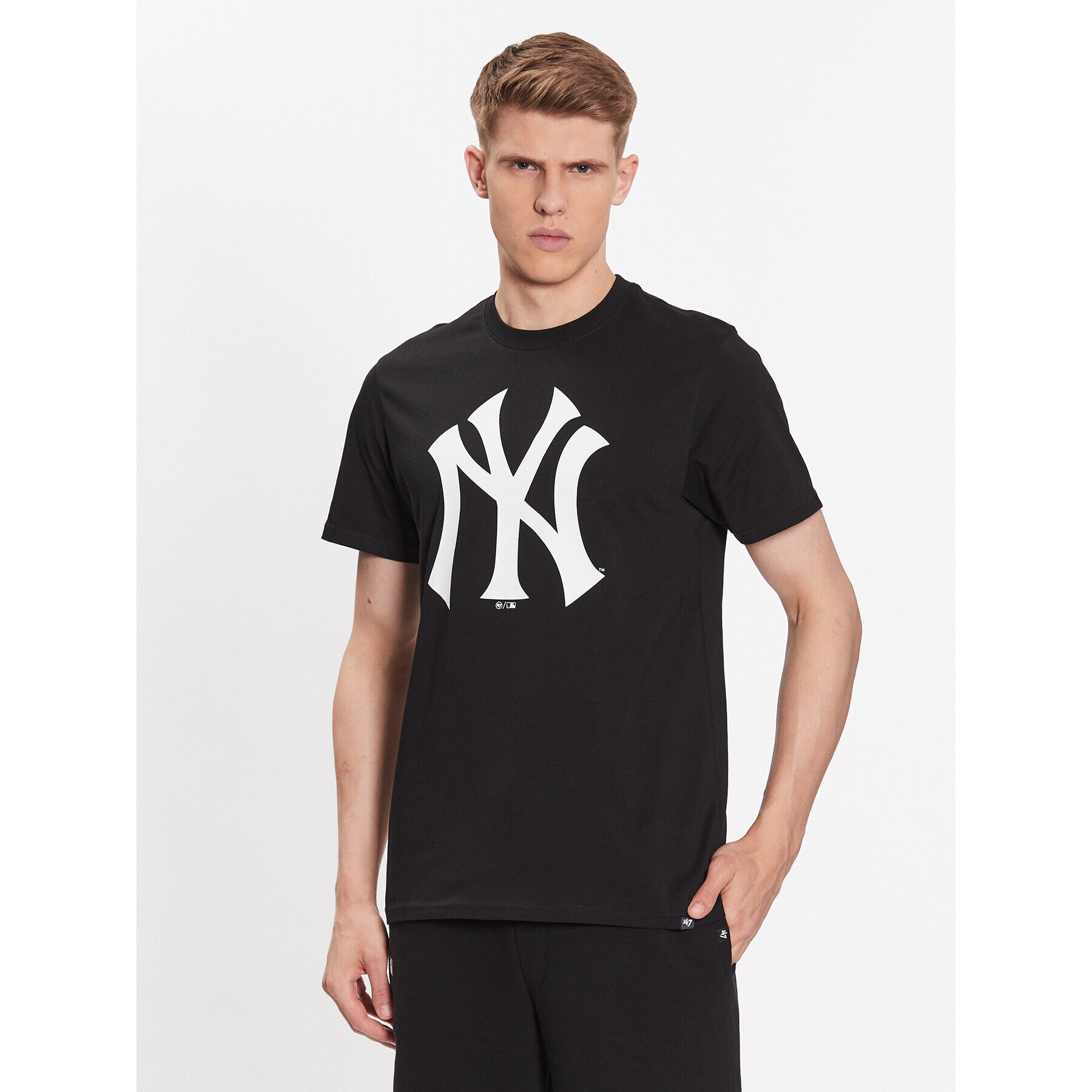 47 Brand Póló MLB New York Yankees Imprint 47 Echo Tee BB017TEMIME544088JK Fekete Regular Fit - Pepit.hu