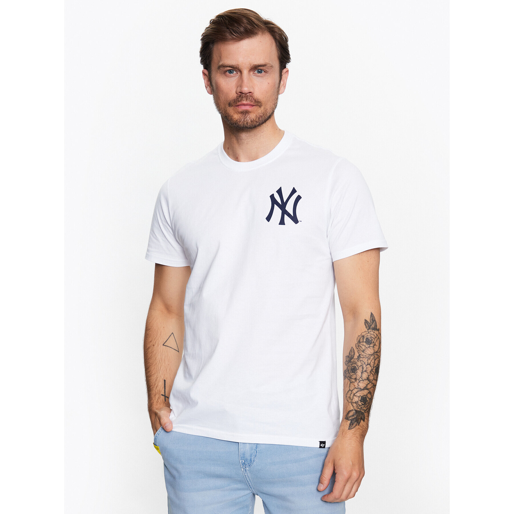 47 Brand Póló New York Yankees World Series Backer '47 Echo Tee Fehér Regular Fit - Pepit.hu