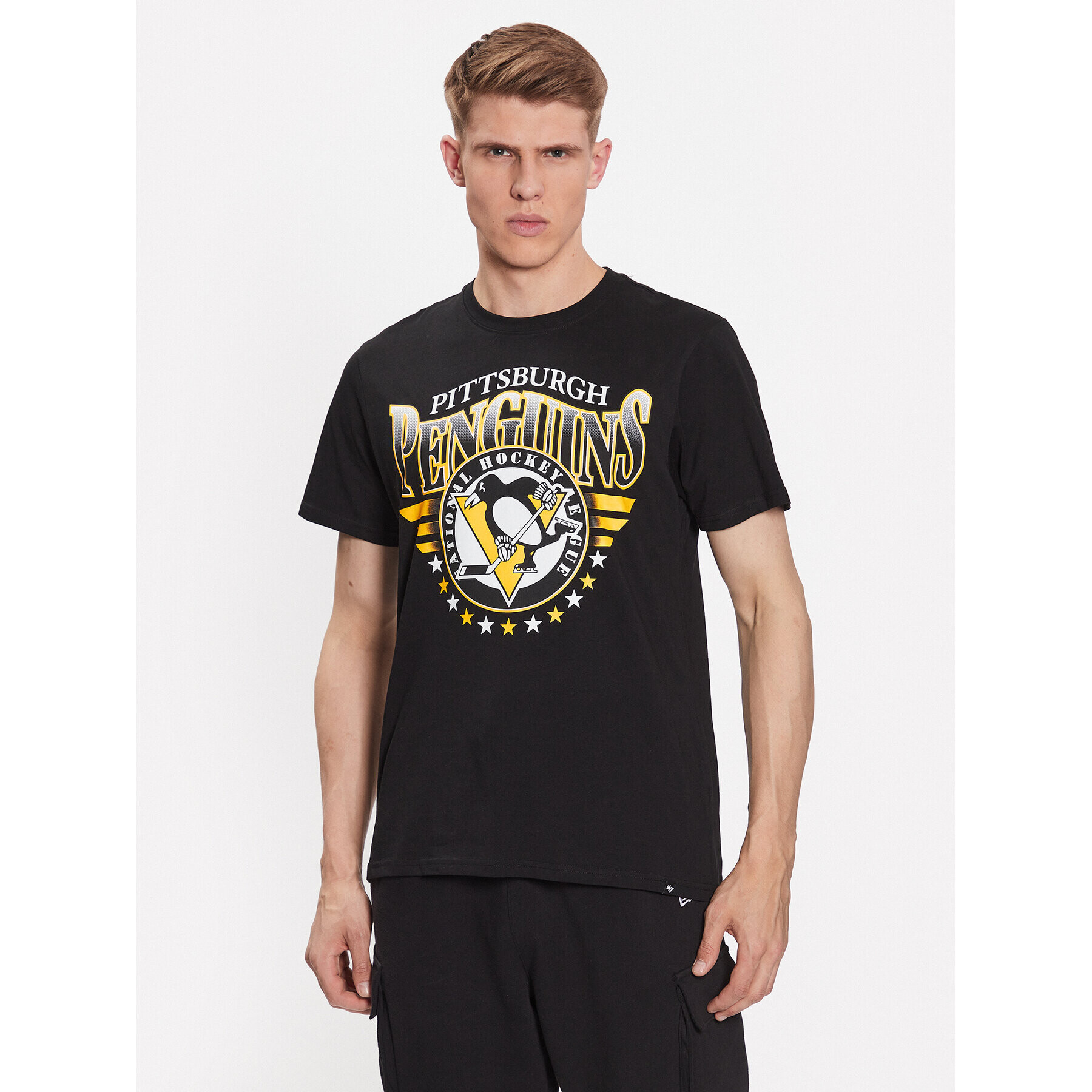 47 Brand Póló Pittsburgh Penguins '47 Echo Tee Fekete Regular Fit - Pepit.hu