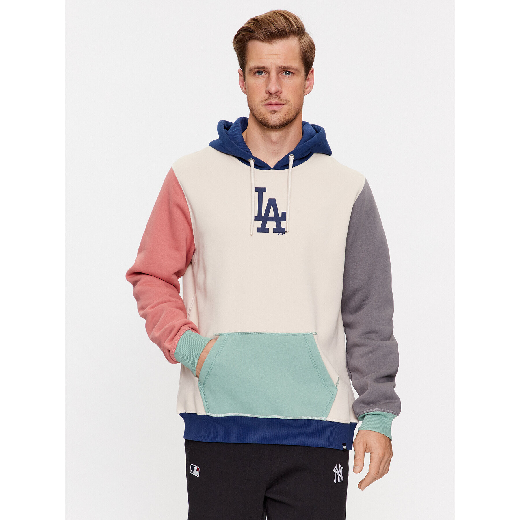 47 Brand Pulóver Los Angeles Dodgers BB012PMOPXQ601378BN Bézs Regular Fit - Pepit.hu