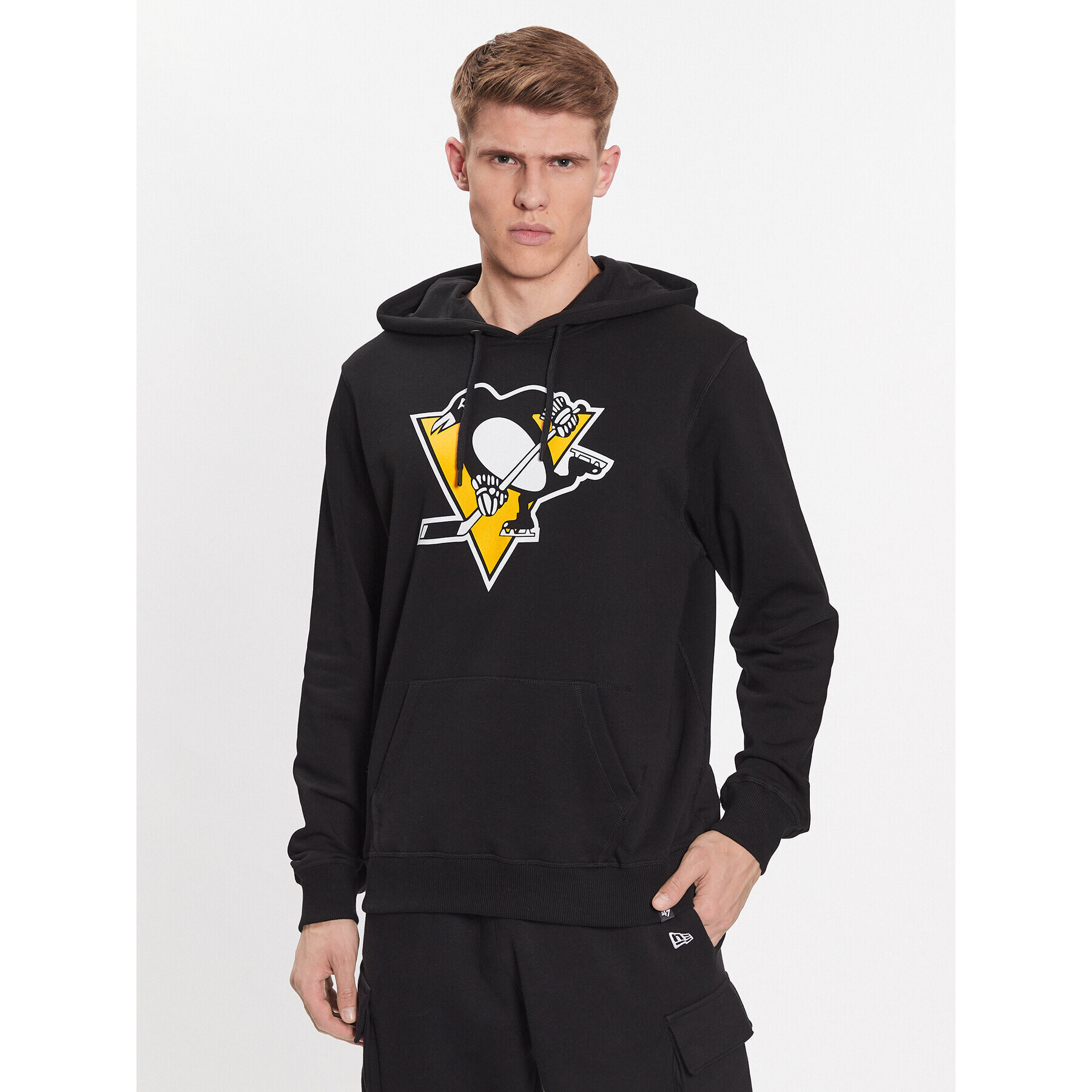 47 Brand Pulóver NHL Pittsburgh Penguins Imprint 47 HELIX Pullover Hood HH015PEMIMH544142JK Fekete Regular Fit - Pepit.hu