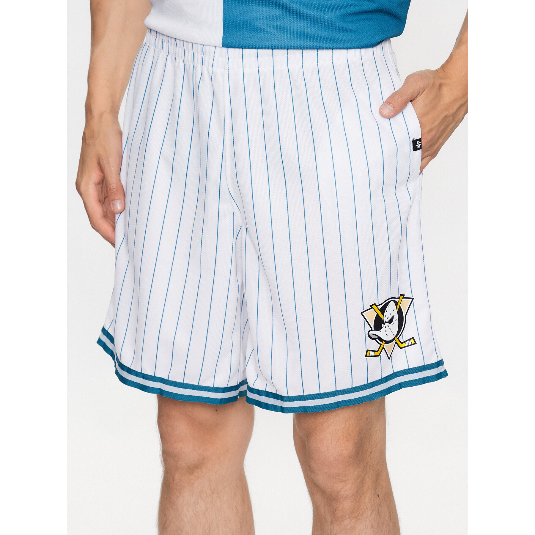 47 Brand Sport rövidnadrág Anaheim Ducks Pinstriped 47 Grafton Shorts Fehér Regular Fit - Pepit.hu