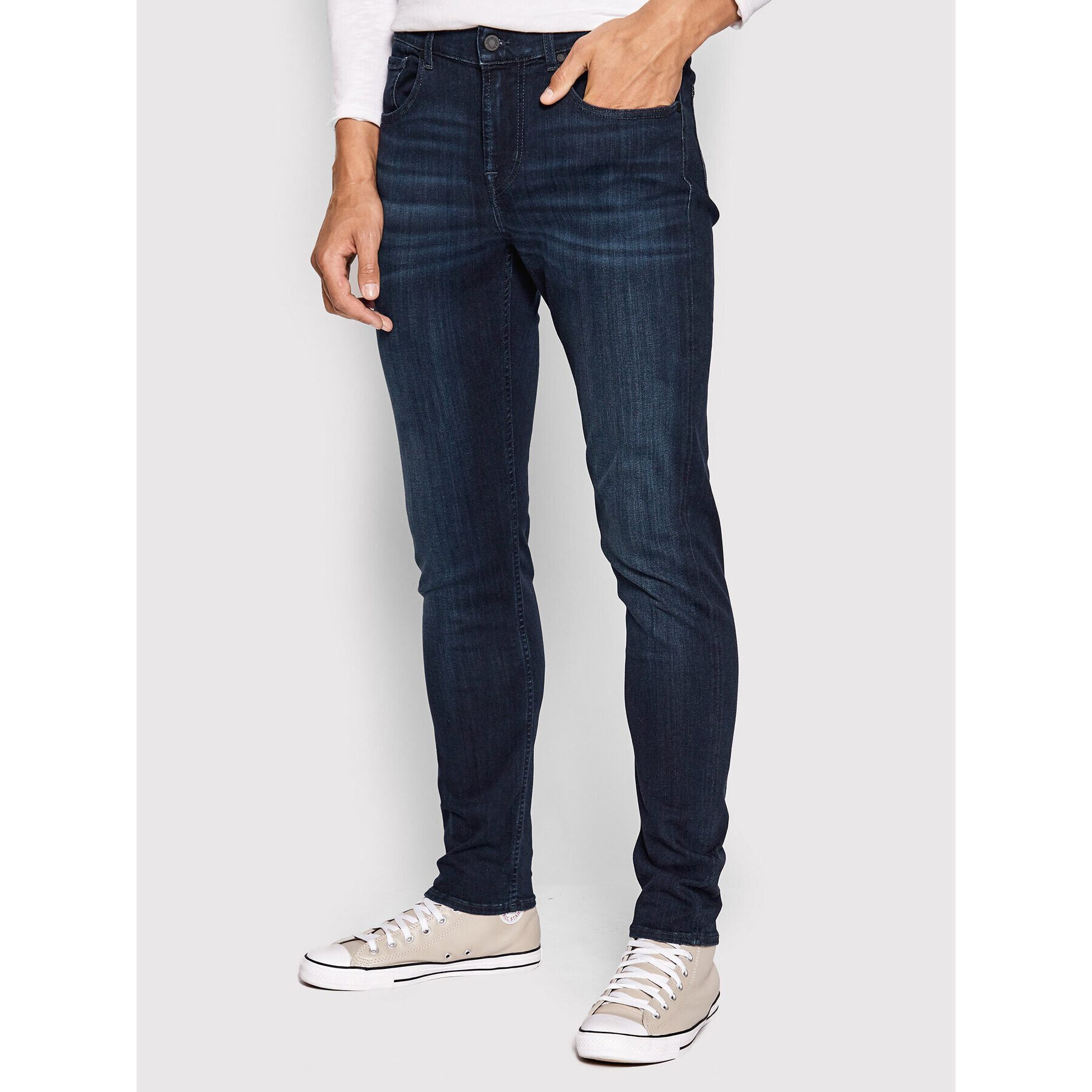 7 For All Mankind Farmer Luxe Performance Plus JSMXA230IP Sötétkék Slim Fit - Pepit.hu