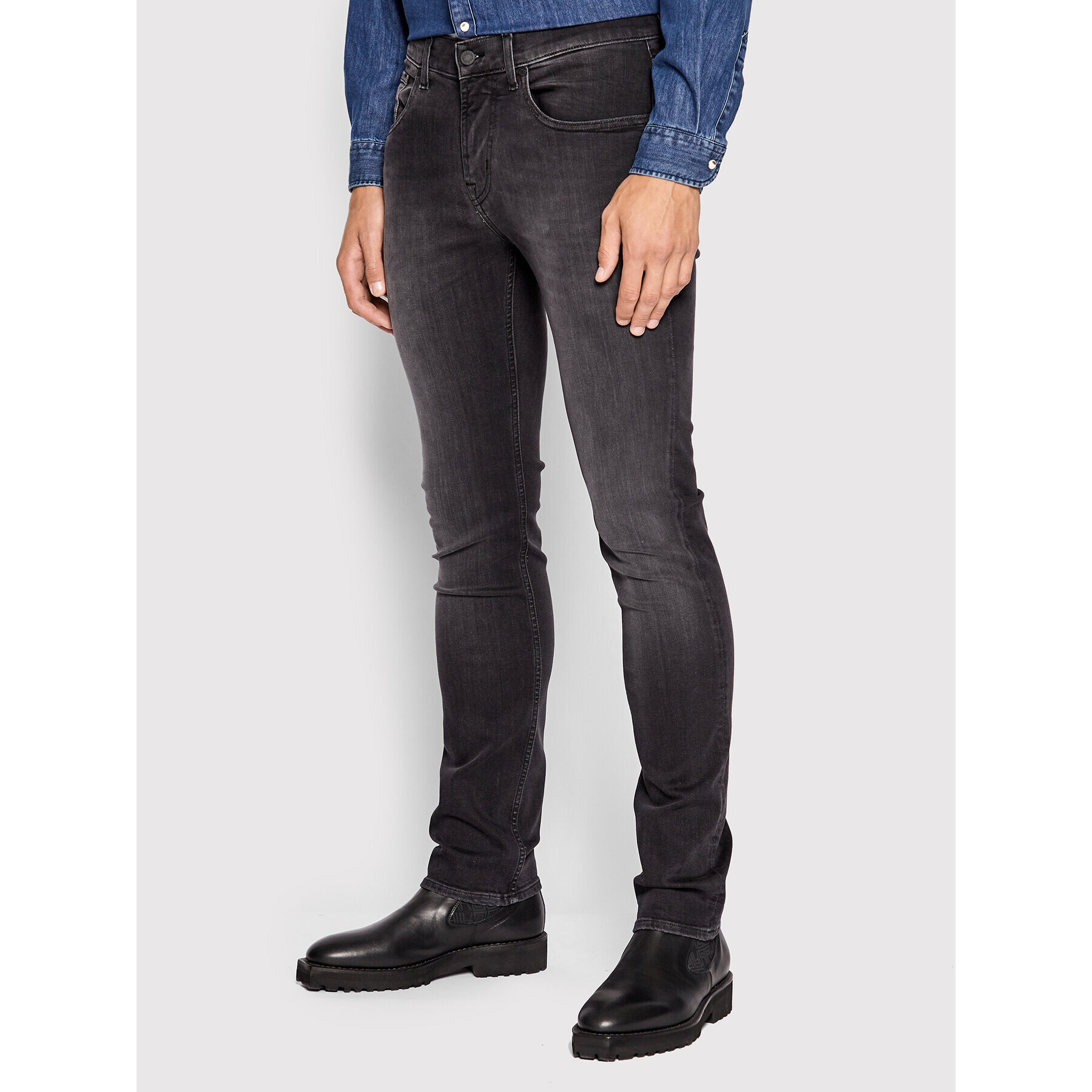 7 For All Mankind Farmer Slimmy JSMSA240BB Fekete Slim Fit - Pepit.hu