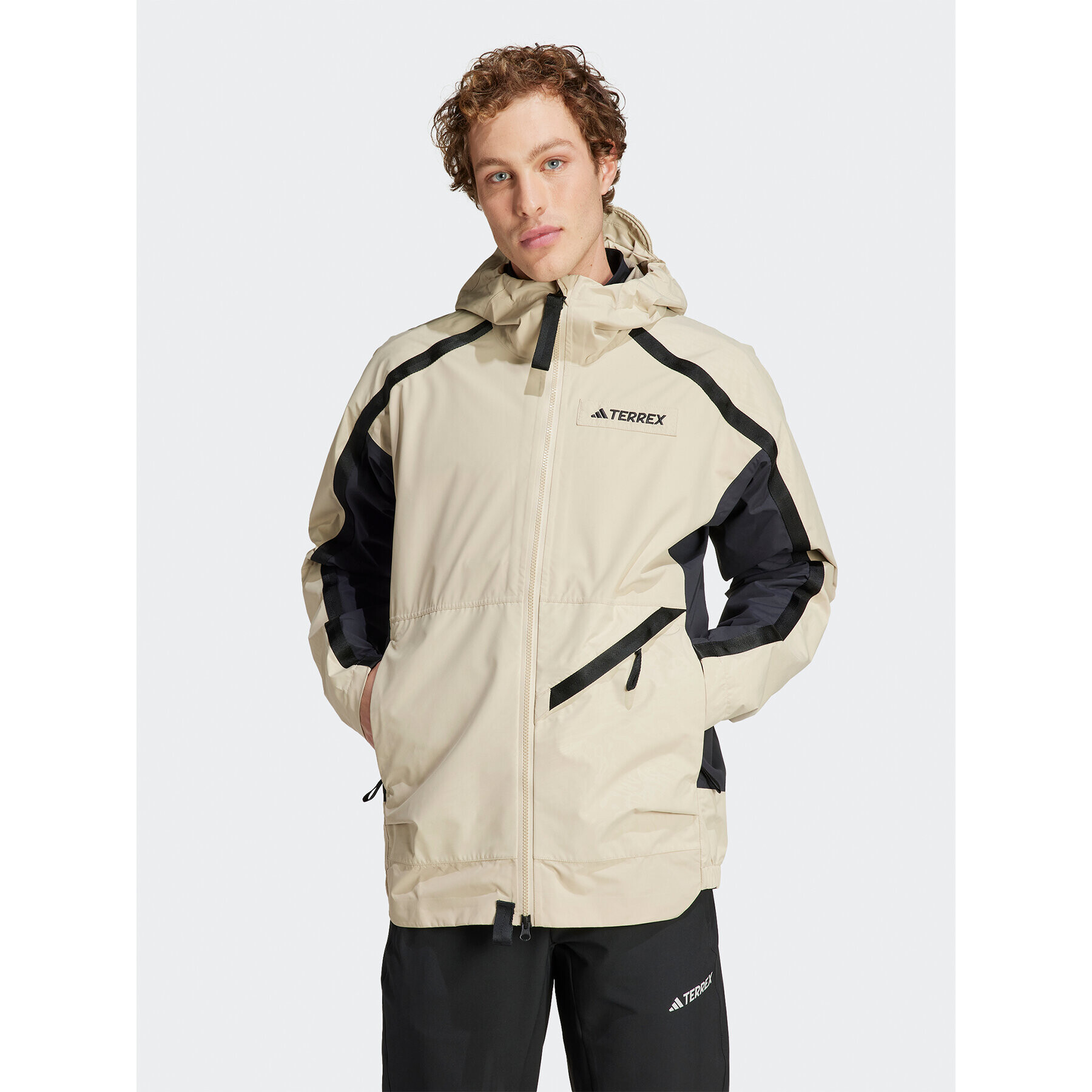 adidas Átmeneti kabát Terrex Utilitas RAIN.RDY 2.5-Layer Rain Jacket HN2930 Bézs Regular Fit - Pepit.hu