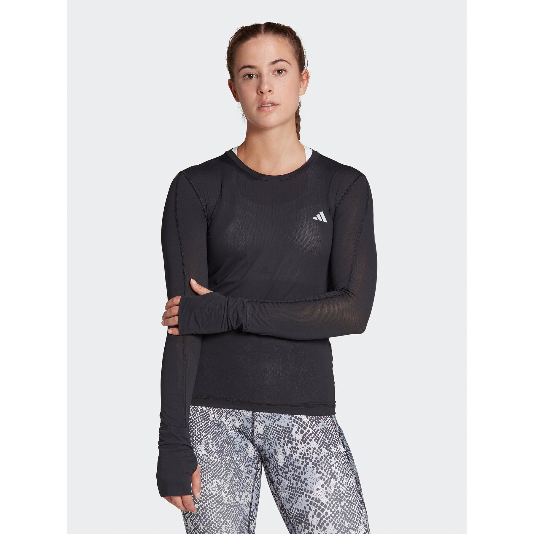 adidas Blúz Fast Running Long-Sleeve Top HR5701 Fekete Regular Fit - Pepit.hu