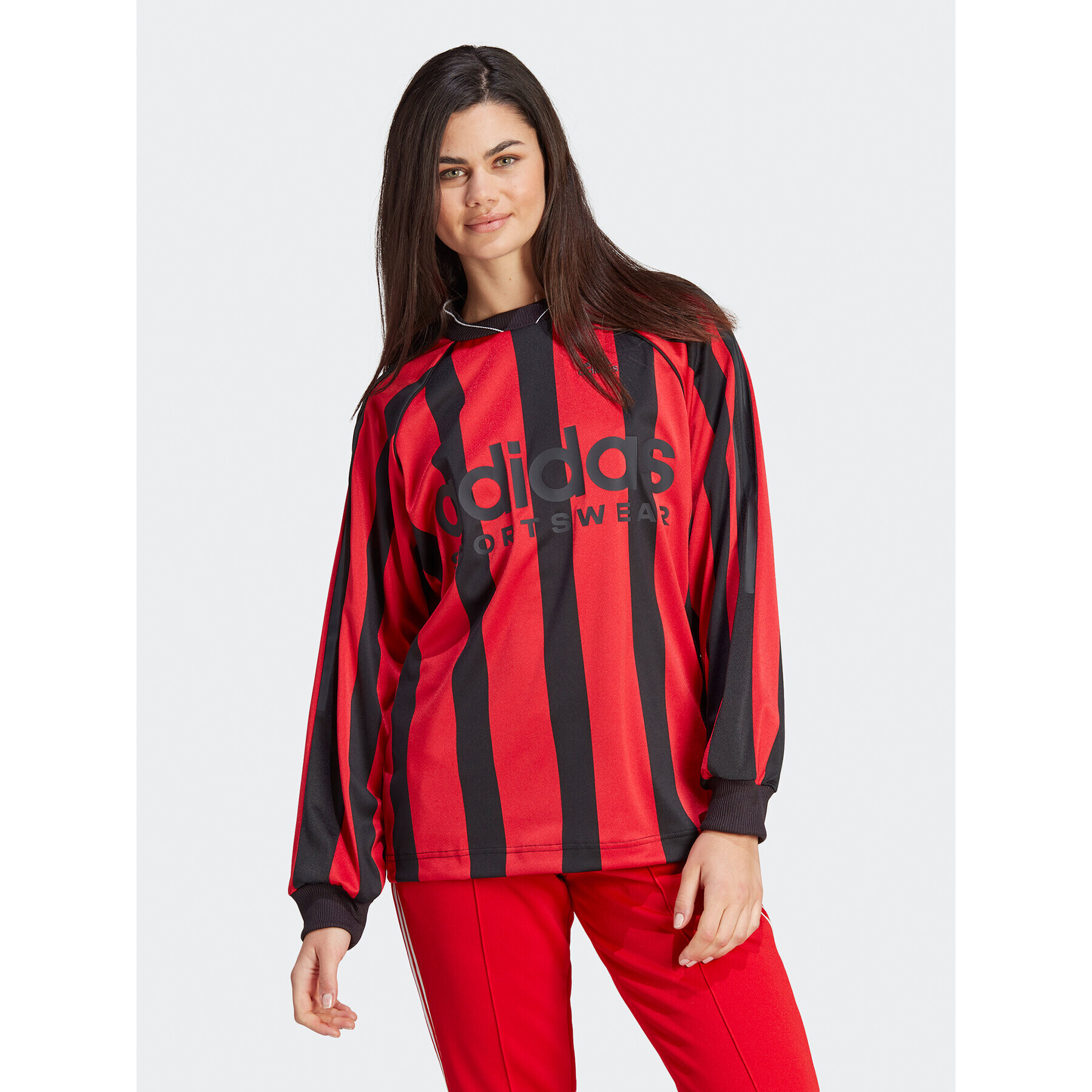 adidas Blúz Jacquard Long-Sleeve Top Jersey IC6634 Fekete Loose Fit - Pepit.hu