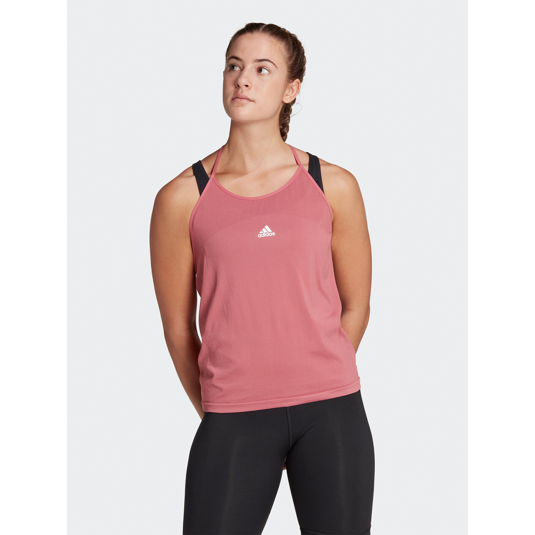 adidas Felső AEROKNIT Seamless Loose Tank Top HR7755 Rózsaszín Regular Fit - Pepit.hu