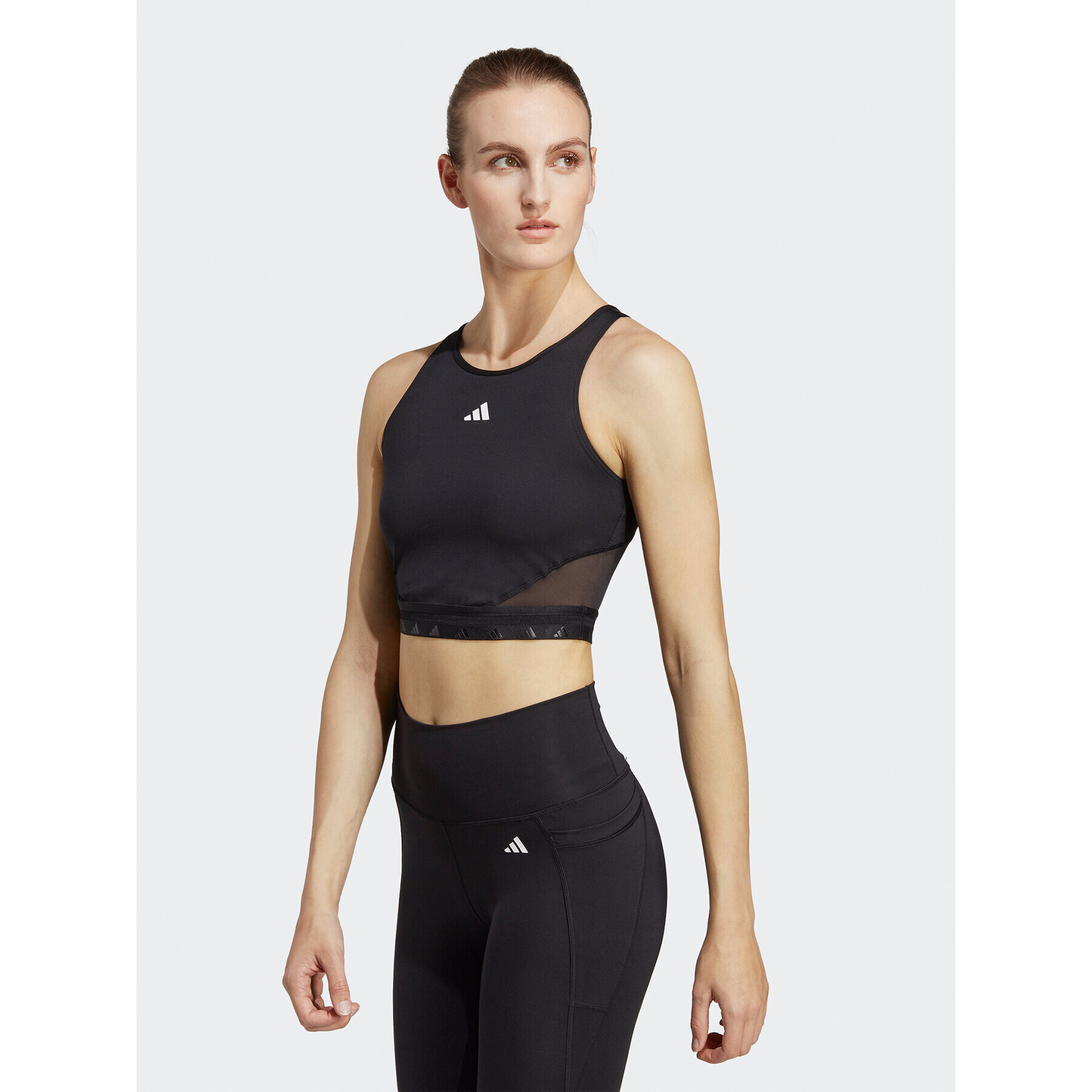 adidas Felső AEROREADY Hyperglam Crop Tank Top IB2310 Fekete - Pepit.hu