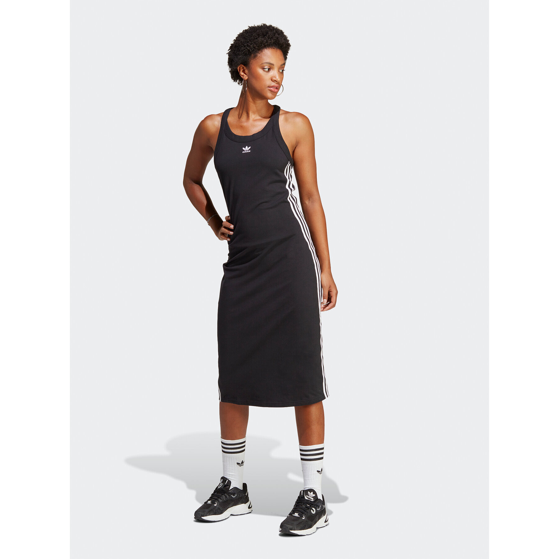 adidas Hétköznapi ruha Adicolor Classics 3-Stripes Long Tank Dress IC5503 Fekete Slim Fit - Pepit.hu