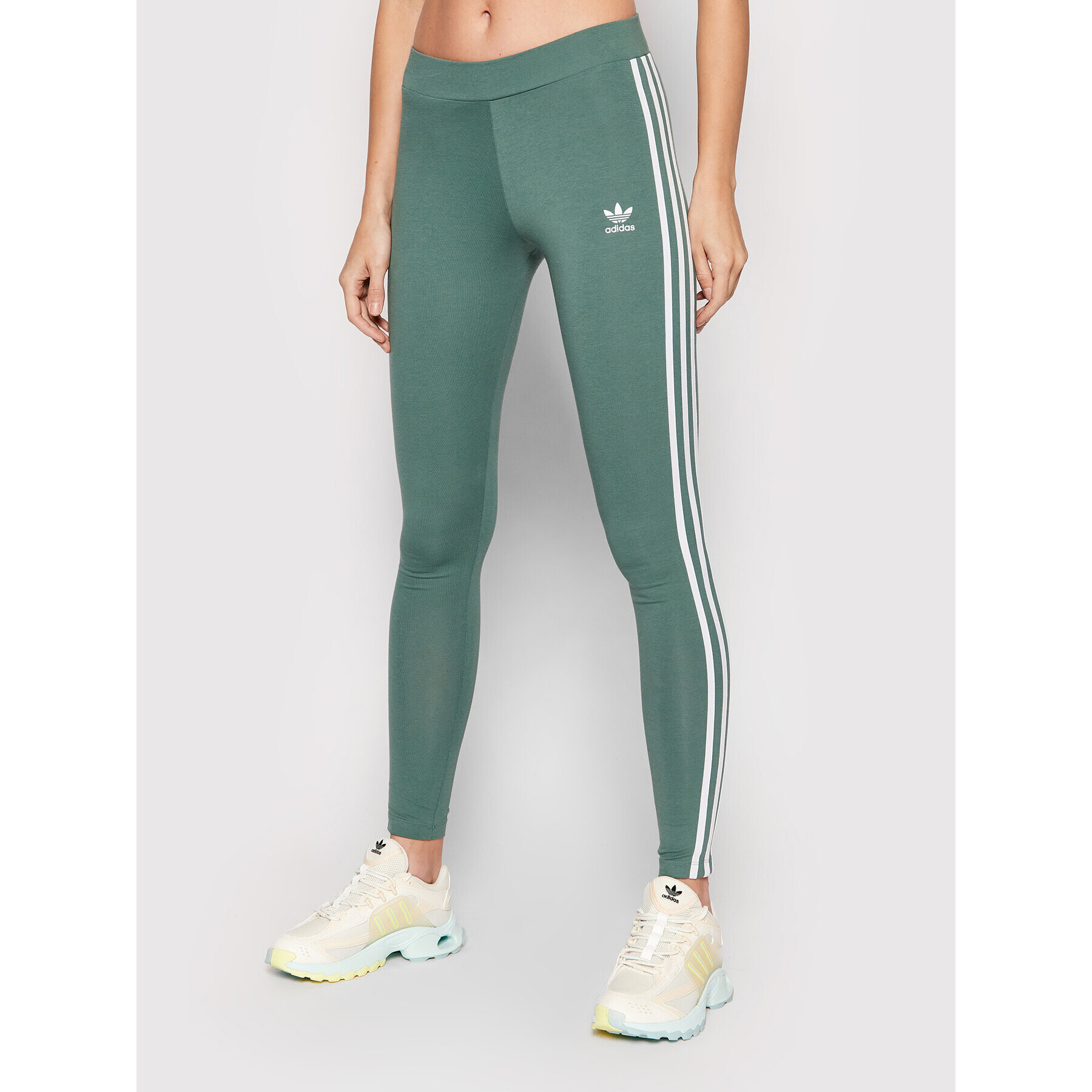 adidas Leggings 3 Stripes HE0405 Zöld Slim Fit - Pepit.hu