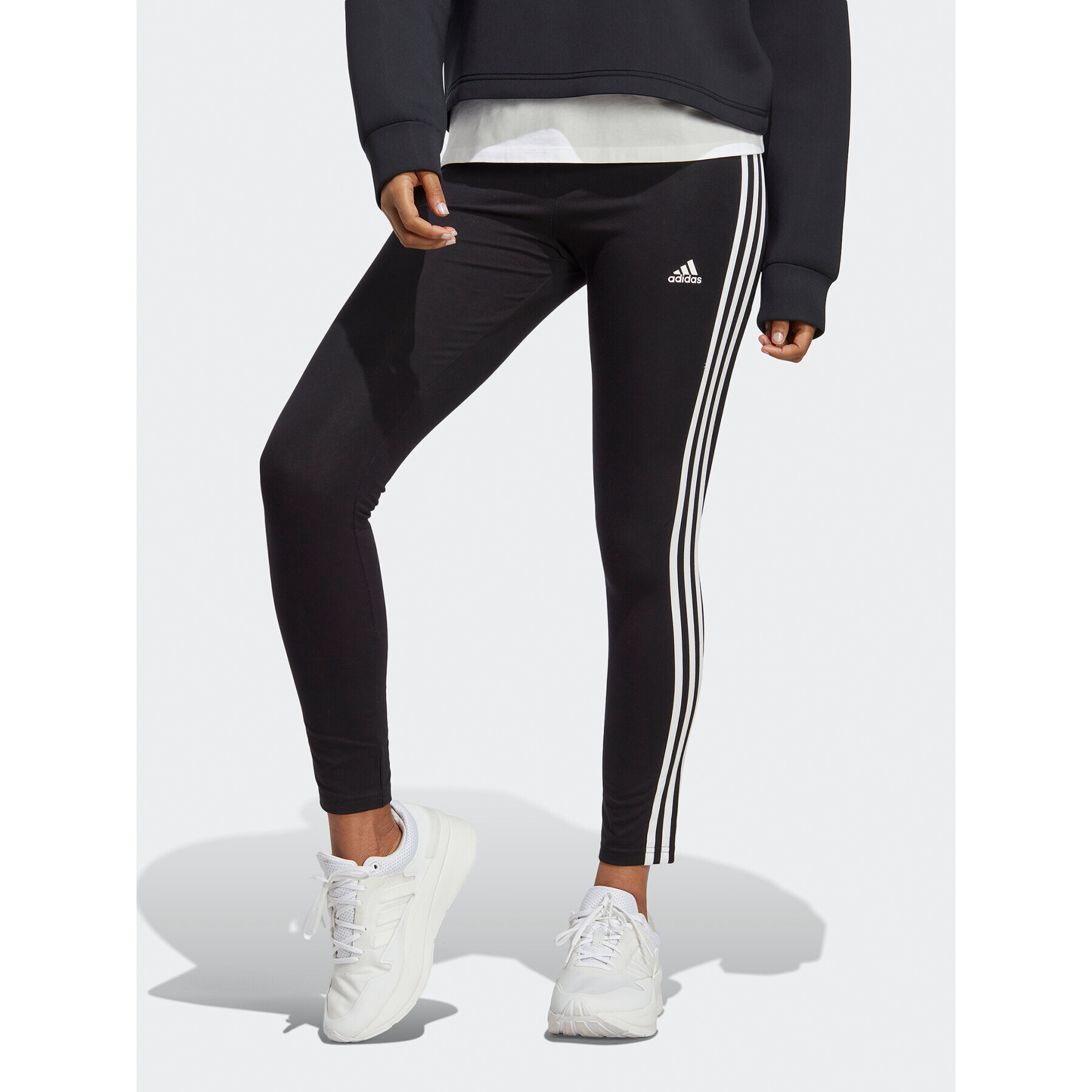 adidas Leggings Essentials 3-Stripes High-Waisted Single Jersey Leggings IC7151 Fekete - Pepit.hu