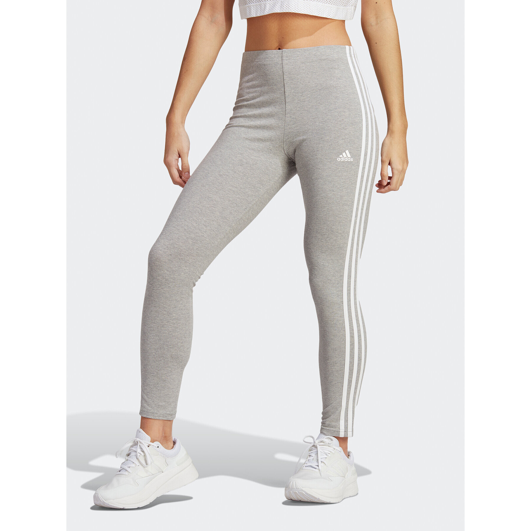 adidas Leggings Essentials 3-Stripes High-Waisted Single Jersey Leggings IC7152 Szürke - Pepit.hu