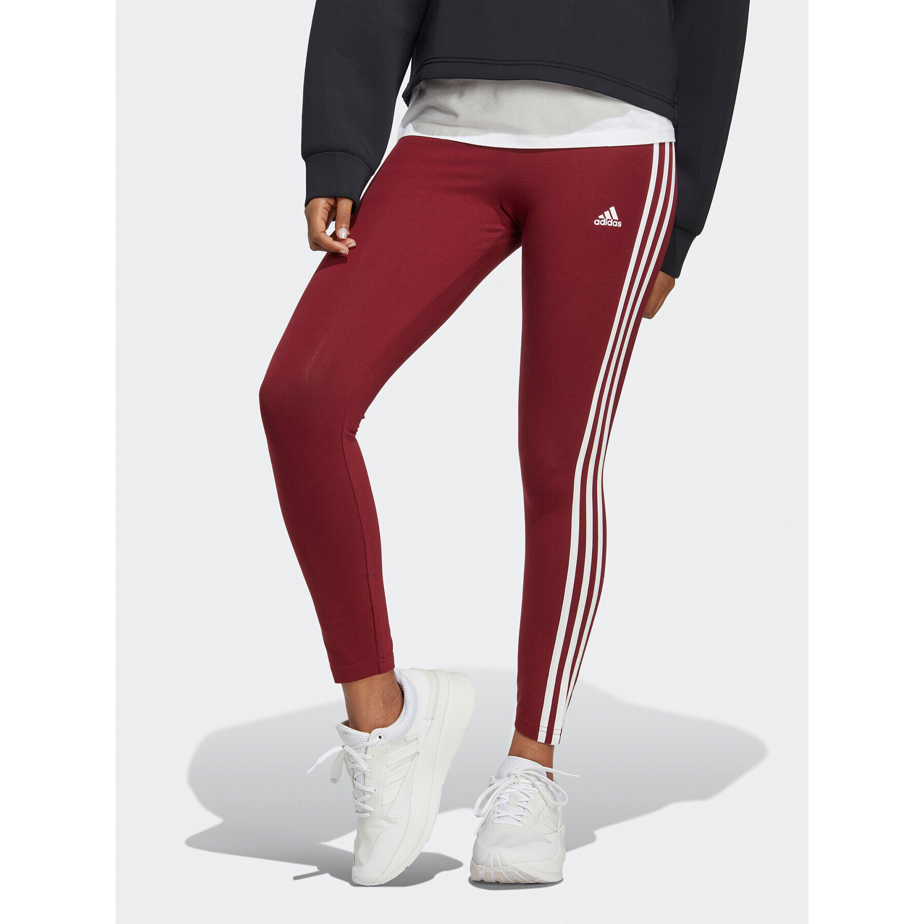 adidas Leggings Essentials 3-Stripes High-Waisted Single Jersey Leggings IC9903 Piros - Pepit.hu