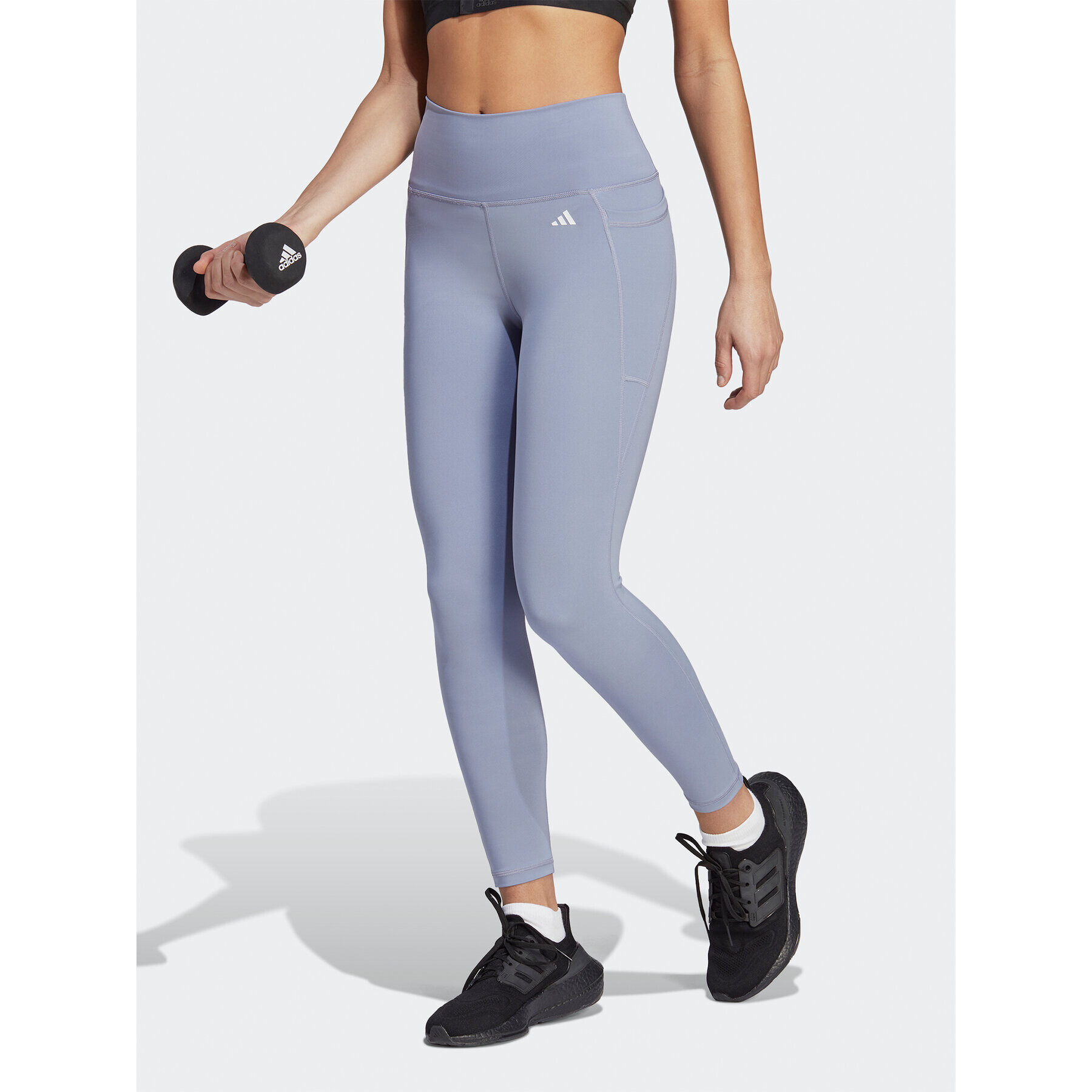 adidas Leggings Optime Stash Pocket High-Waisted 7/8 Leggings HR5442 Lila - Pepit.hu