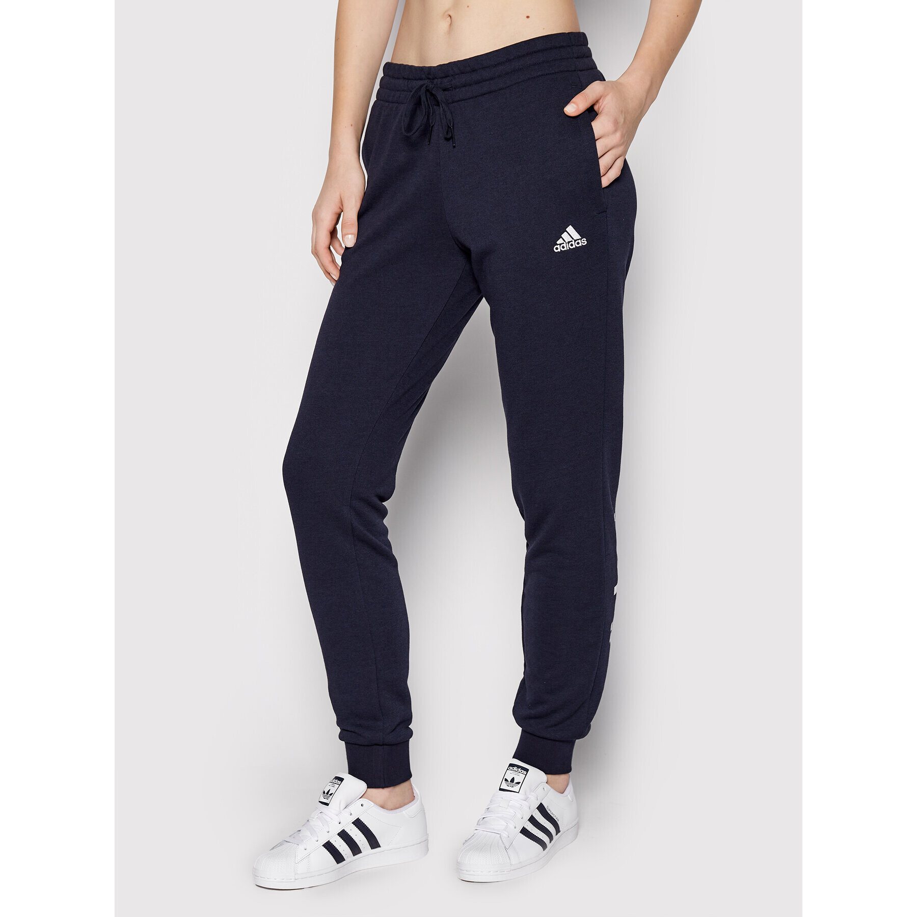 adidas Melegítő alsó Essentials French Terry Logo H07857 Sötétkék Slim Fit - Pepit.hu