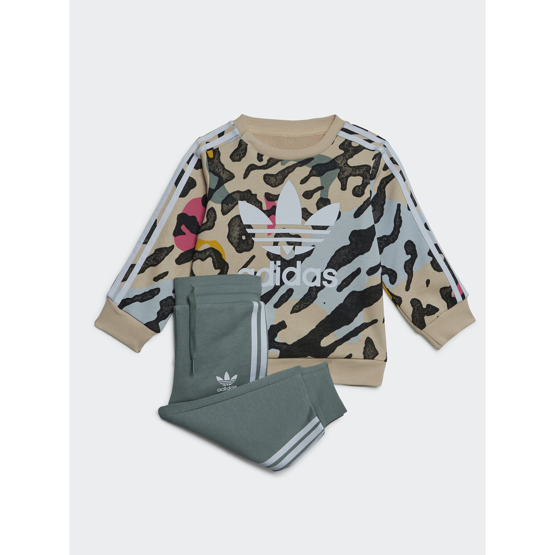 adidas Melegítő Animal Print Crew Set IB8577 Bézs Regular Fit - Pepit.hu