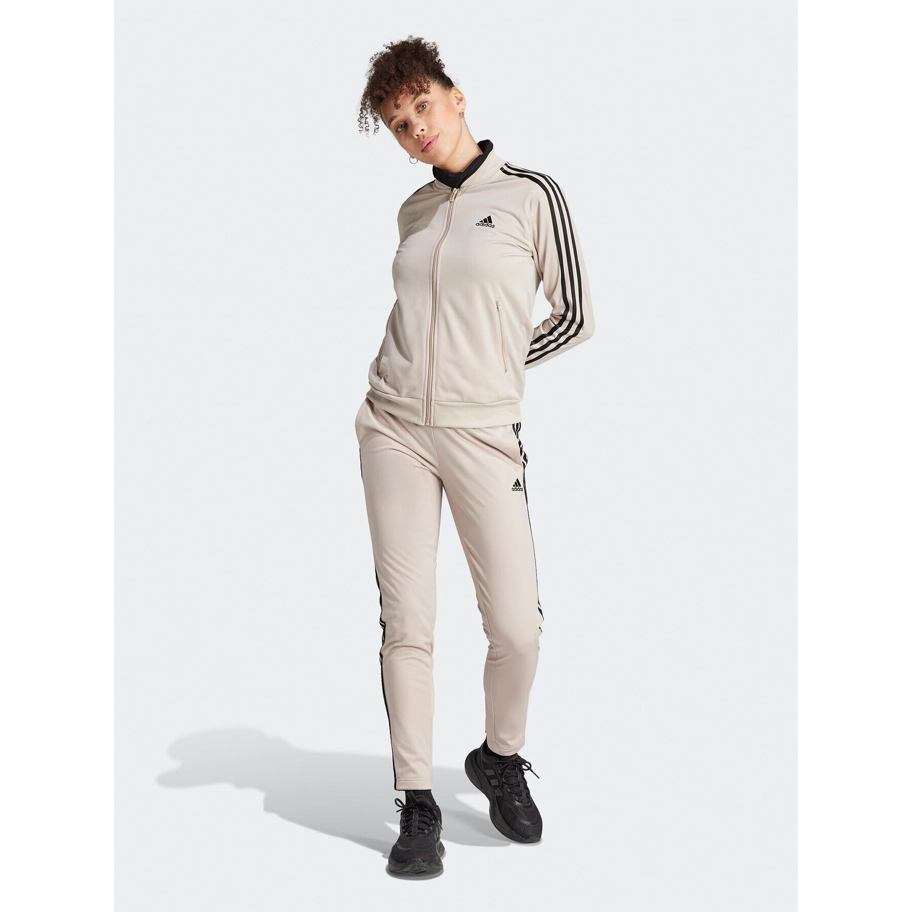 adidas Melegítő Essentials 3-Stripes IJ8786 Bézs Slim Fit - Pepit.hu