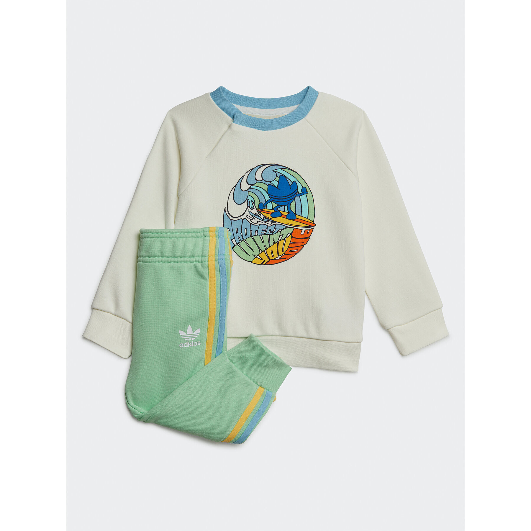 adidas Melegítő Graphic Print Crew Set IB8615 Fehér Regular Fit - Pepit.hu