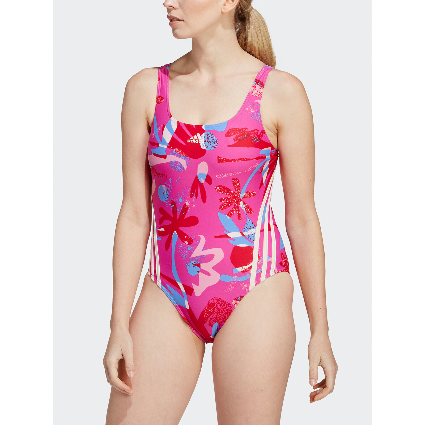 adidas Női fürdőruha Floral 3-Stripes Swimsuit IB5995 Rózsaszín Regular Fit - Pepit.hu