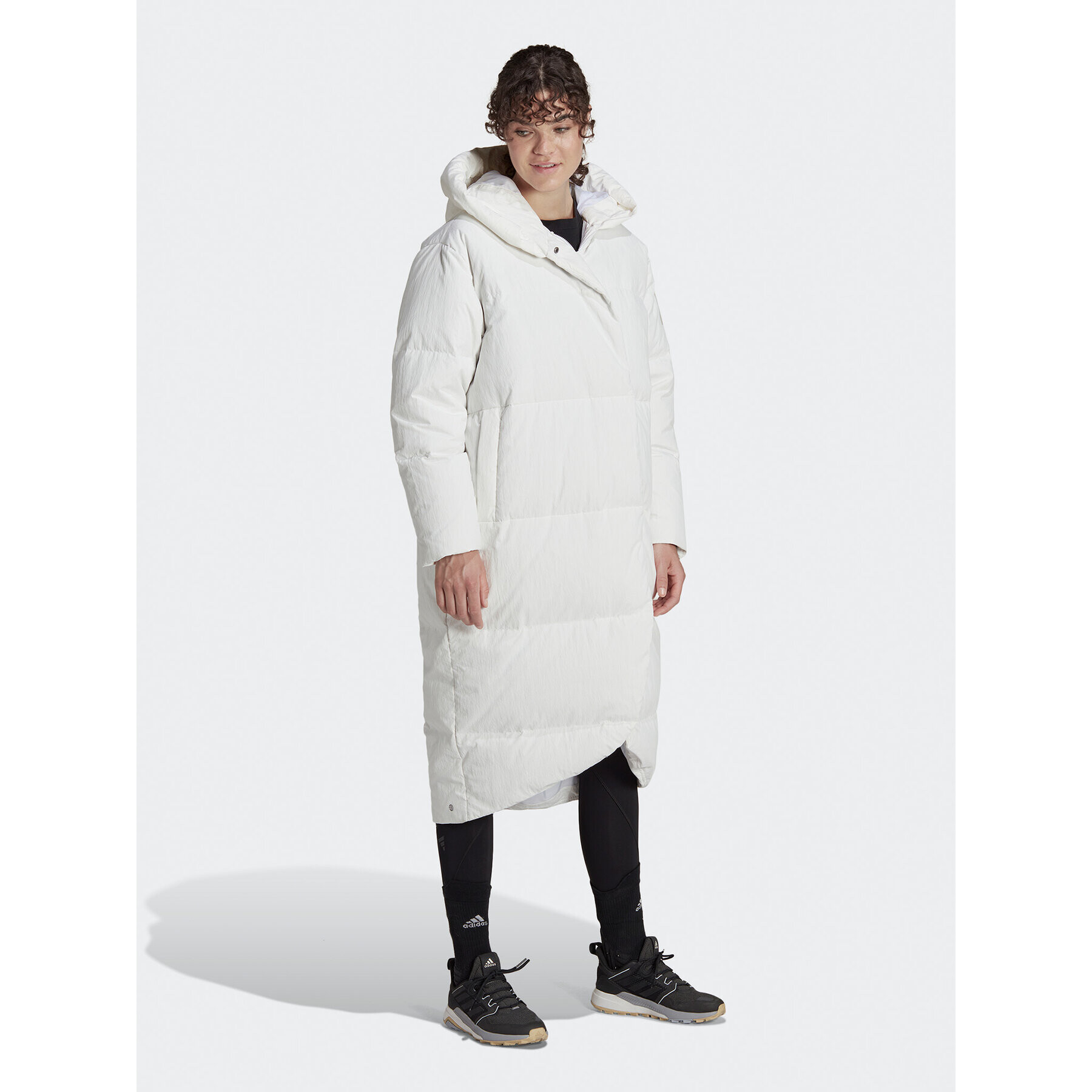 adidas Pehelykabát Big Baffle Down Coat HN9939 Fehér Loose Fit - Pepit.hu