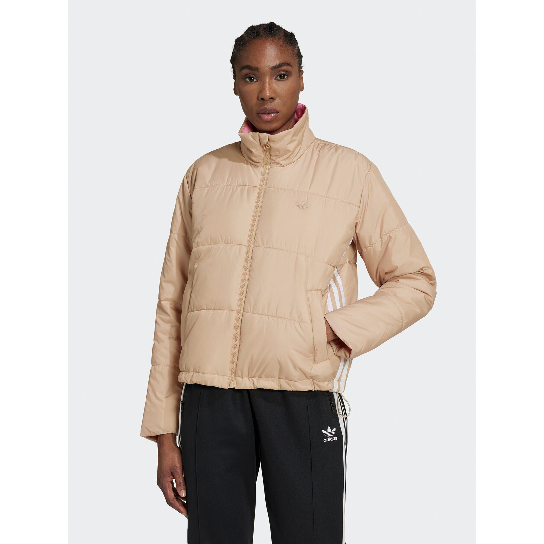 adidas Átmeneti kabát Short Puffer Jacket HM2614 Bézs Loose Fit - Pepit.hu